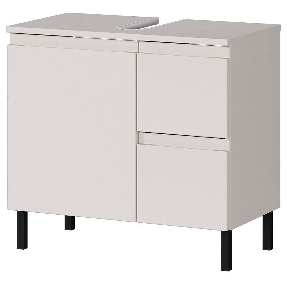 Lomadox Waschbeckenschrank SALO-01 kaschmir matt 60 cm breit modern Metallf günstig online kaufen