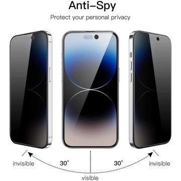 CoolGadget Schutzfolie Sichtschutz Panzerfolie für iPhone 14 Pro Max, (Spar-Set 2in1, Fullscreen), Privacy Glas 2x Anti-Spy Schutzfolie für iPhone 14 Pro Max Folie