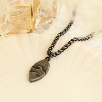 Made by Nami Kette mit Anhänger Edelstahl Halskette Herren mit Anhänger in Silber, das perfekte Geschenk für den Mann 40cm lang mit 5cm Verstellkette