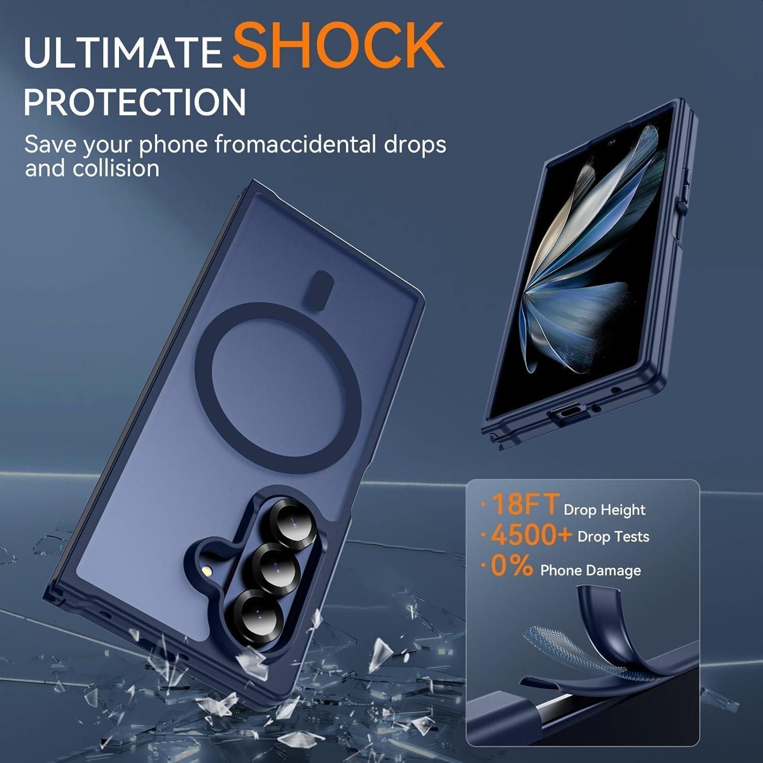 LuxusKollektion Smartphone-Hülle Handyhülle MagSafe Hardcase Slim Samsung Galaxy Z Fold 7 Z Fold 7-blau – Bild 4 von 5