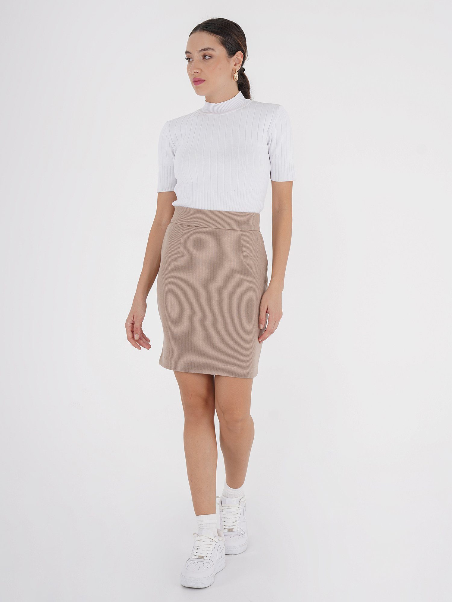 Freshlions Freshlions beige Skirt Oversize Bleistiftrock