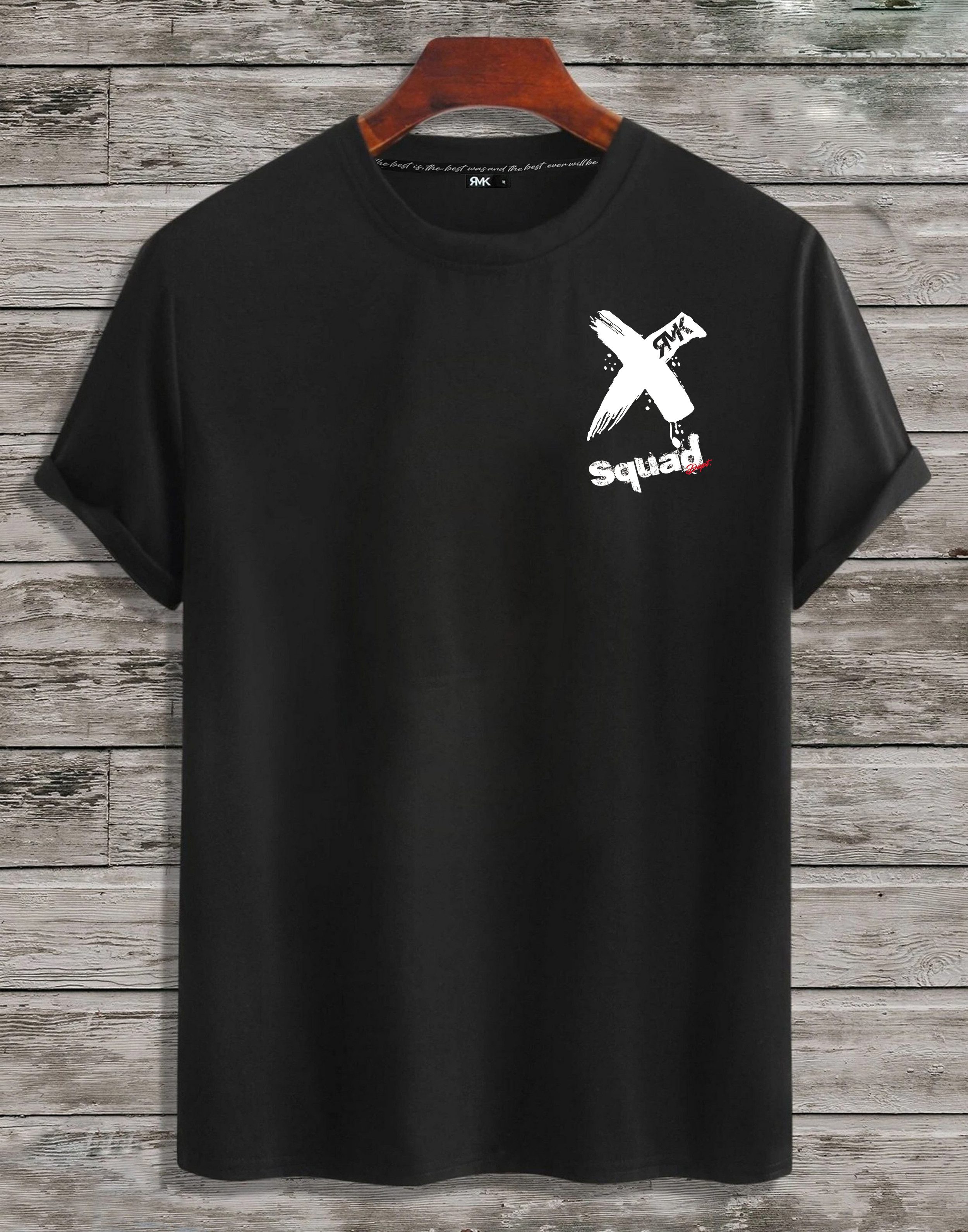 T-Shirt Herren Shirt Basic Rundhals mit X Aufdruck