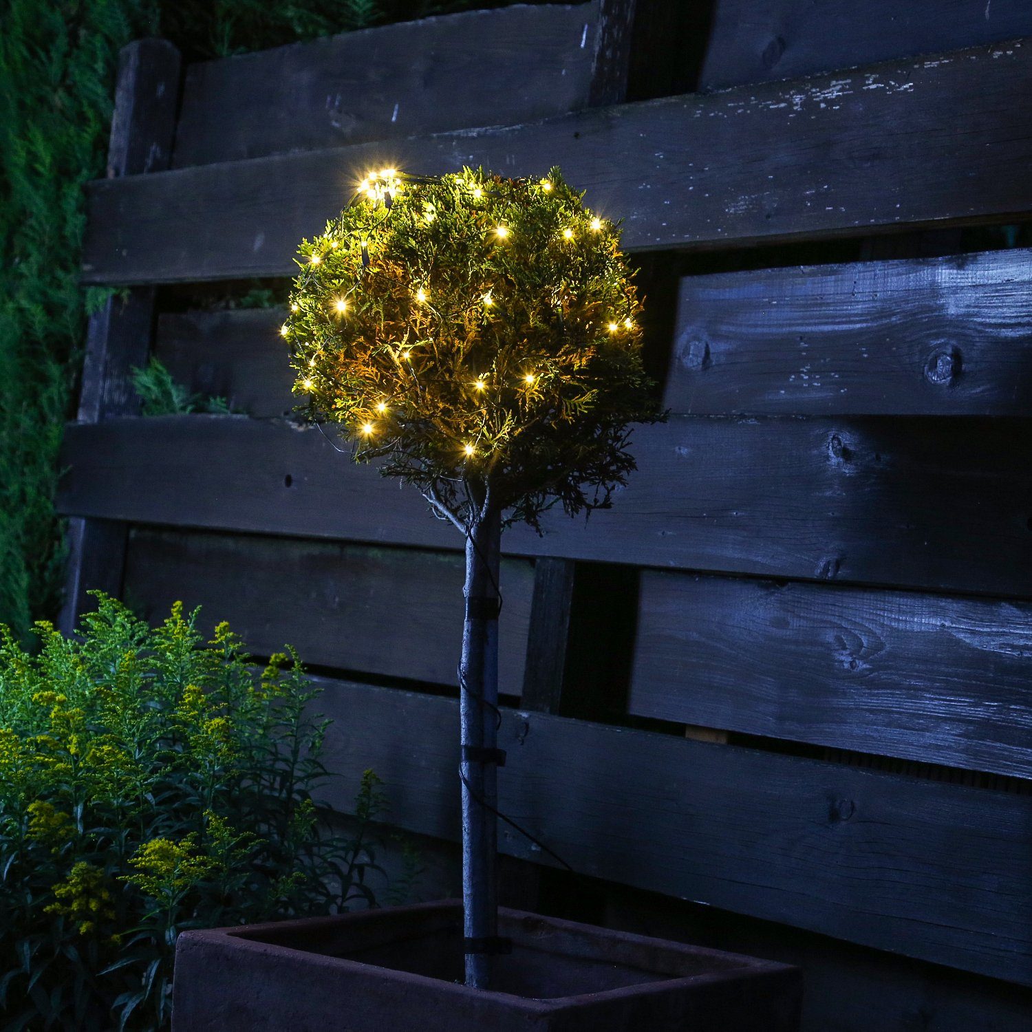MARELIDA LED-Lichternetz »LED Lichternetz Lichterkette für Buchsbaum  Kugelnetz für Außen D: 35cm grün«, 60-flammig