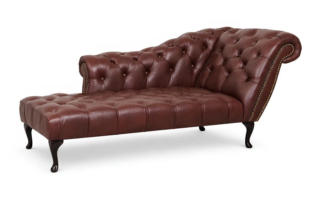JVmoebel Chaiselongue Chesterfield Liege aus 100% Leder in stilvollem Design, 1 Teile, Made in Europa