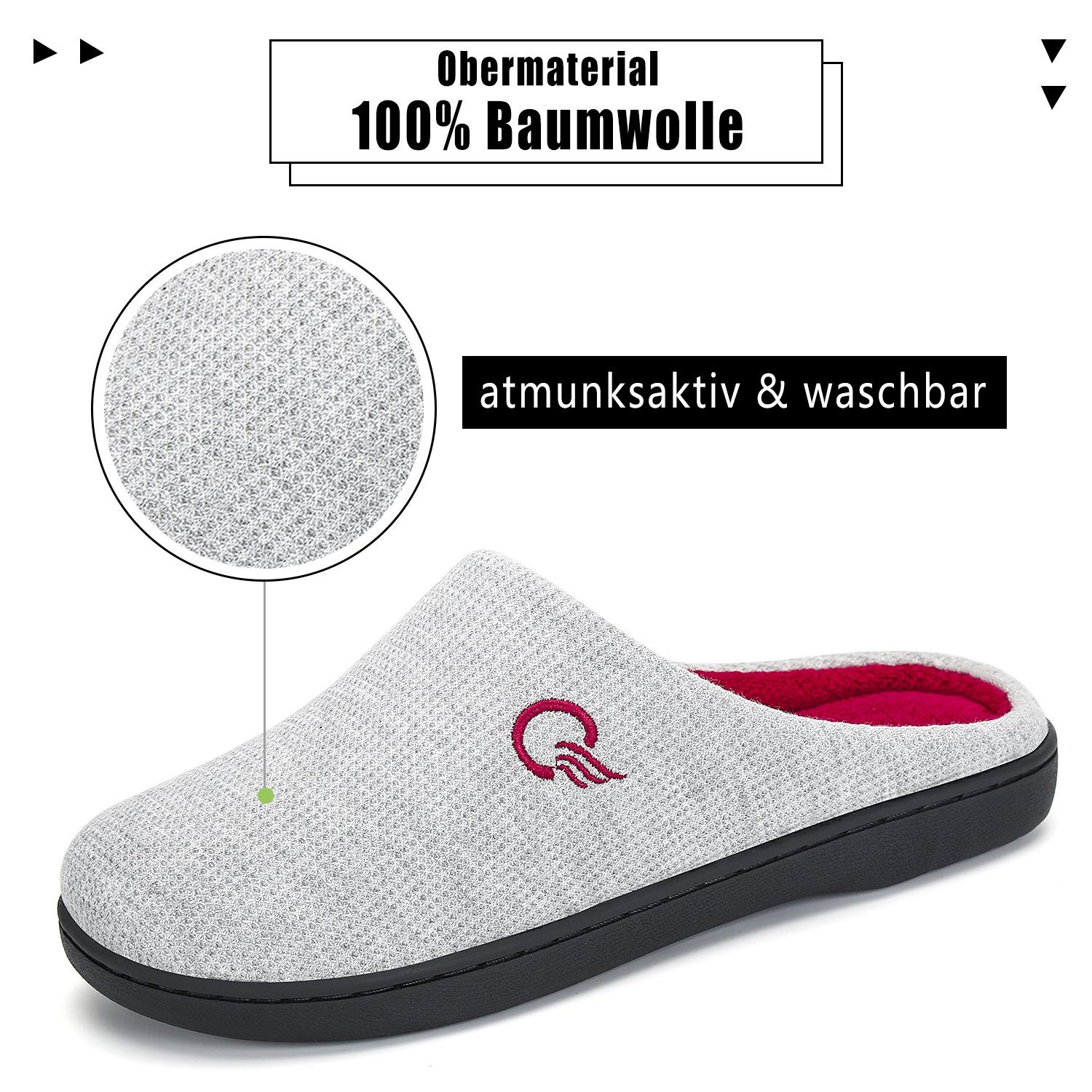 Home & Joy London Hausschuh (mit Memory-Foam Fußbett weich & warm gefüttert, bequem, rutschfest) Pantoffeln Latschen Schlappen Slipper Pantoletten Winter Fell-Imitat