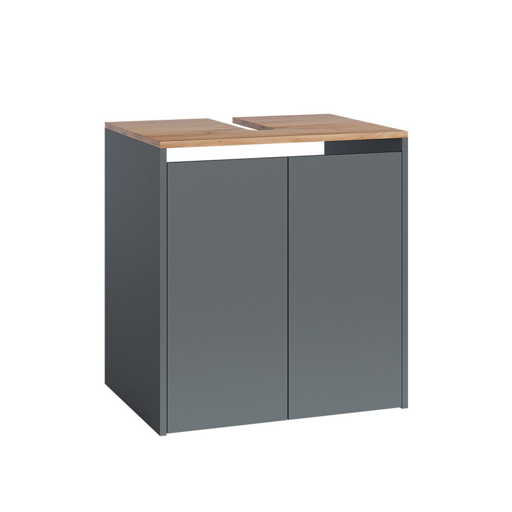 Vicco Waschbeckenunterschrank Viktor, Anthrazit/Goldkraft Eiche, 60.2 x 65 cm (1-St)