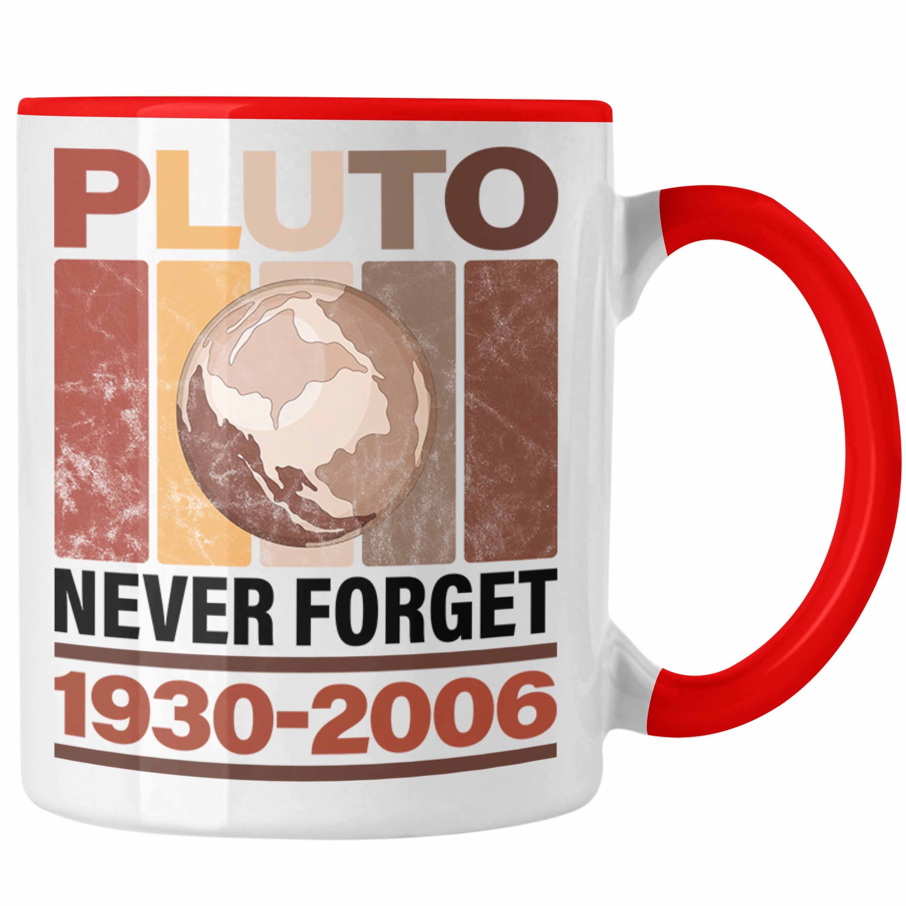 "Pluto Tasse Lustige Trendation Rot Geschenk Astronomie-Fans Tasse Never Forget"
