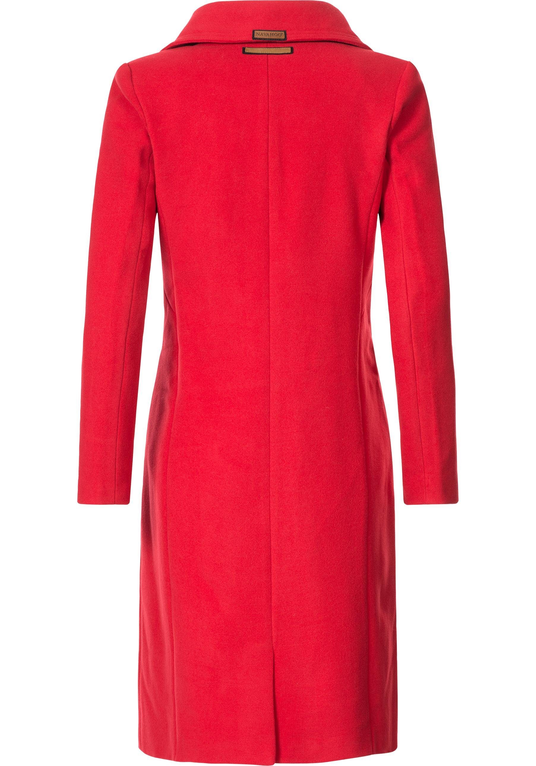 Navahoo Wintermantel Wooly edler Damen Trenchcoat in Wollmantel-Optik