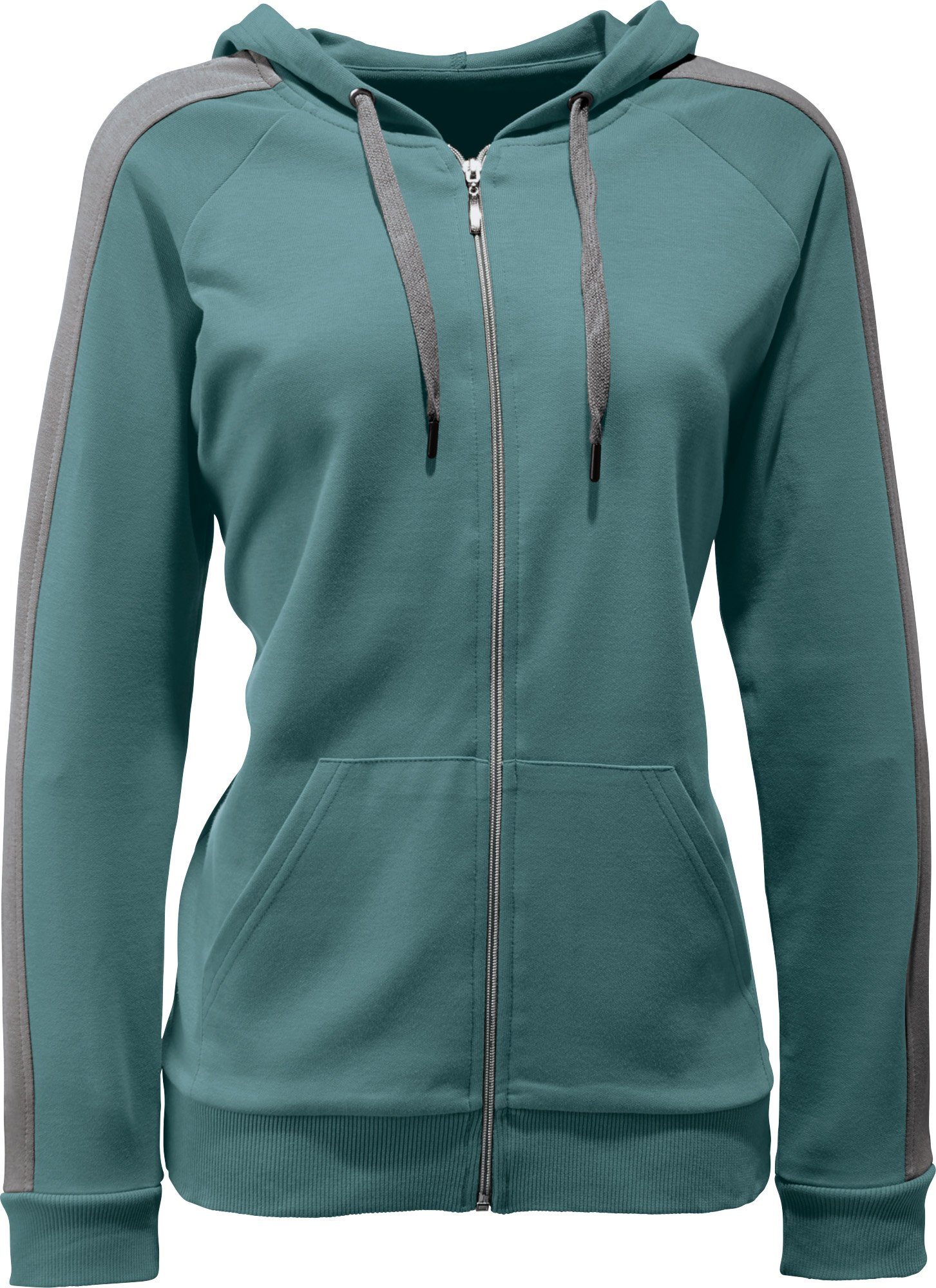 Erwin Müller Sweatjacke Damen-Freizeitjacke Uni petrol-grau