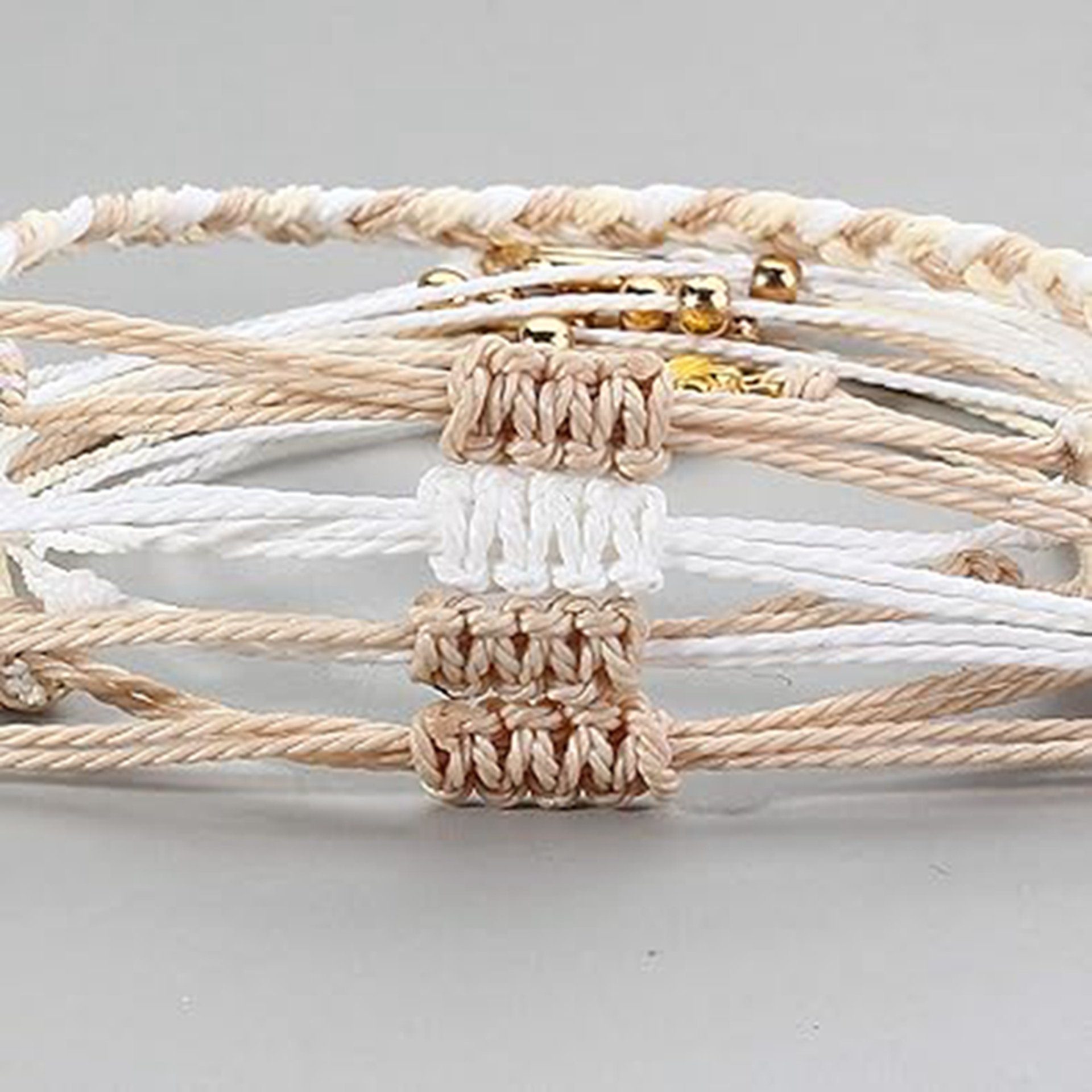 4 Set handgewebtes glänzende Armband Seil Sonnenblumen-Seilarmbänder, WaKuKa Stil1 (4-tlg)
