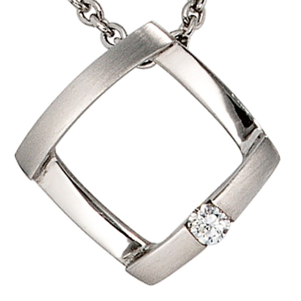 Schmuck Krone Kettenanhänger Anhänger mit Brillant weiß, 950 Platin, Platin 950