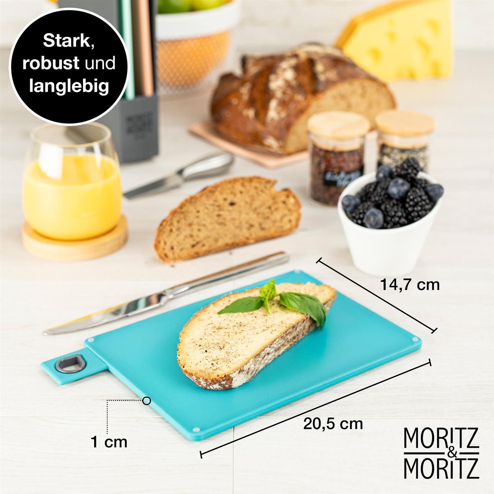 Moritz & Moritz Frühstücksbrett Moritz & Moritz 4x Kunststoffbrett im Ständer Bunt Kl.