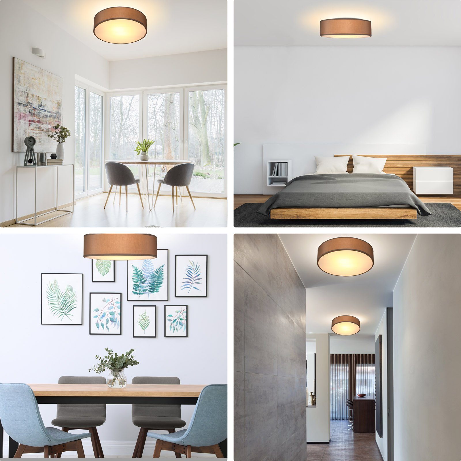 monzana Deckenleuchte Deckenleuchte, Innenbeleuchtung, Deckenlampe Stoff günstig online kaufen