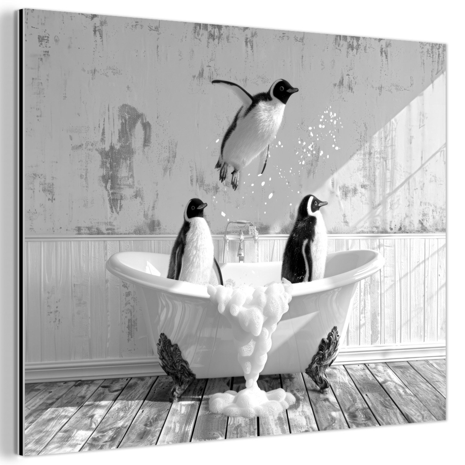 MuchoWow Metallbild Pinguine - Vintage - günstig online kaufen