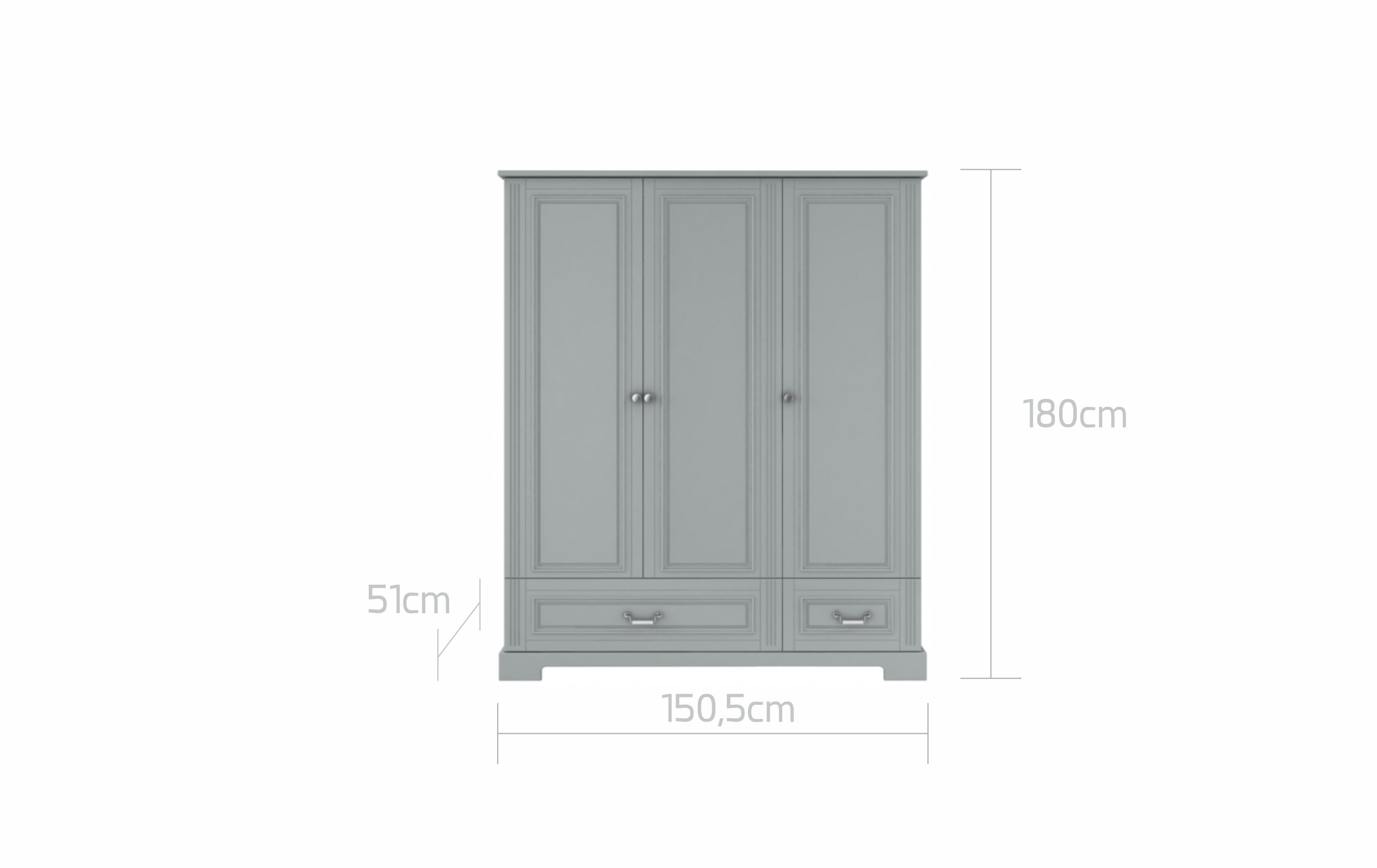 Raumhirsch Furniture Kinderkleiderschrank Ines, 3-türig – ideal für das Kinderzimmer
