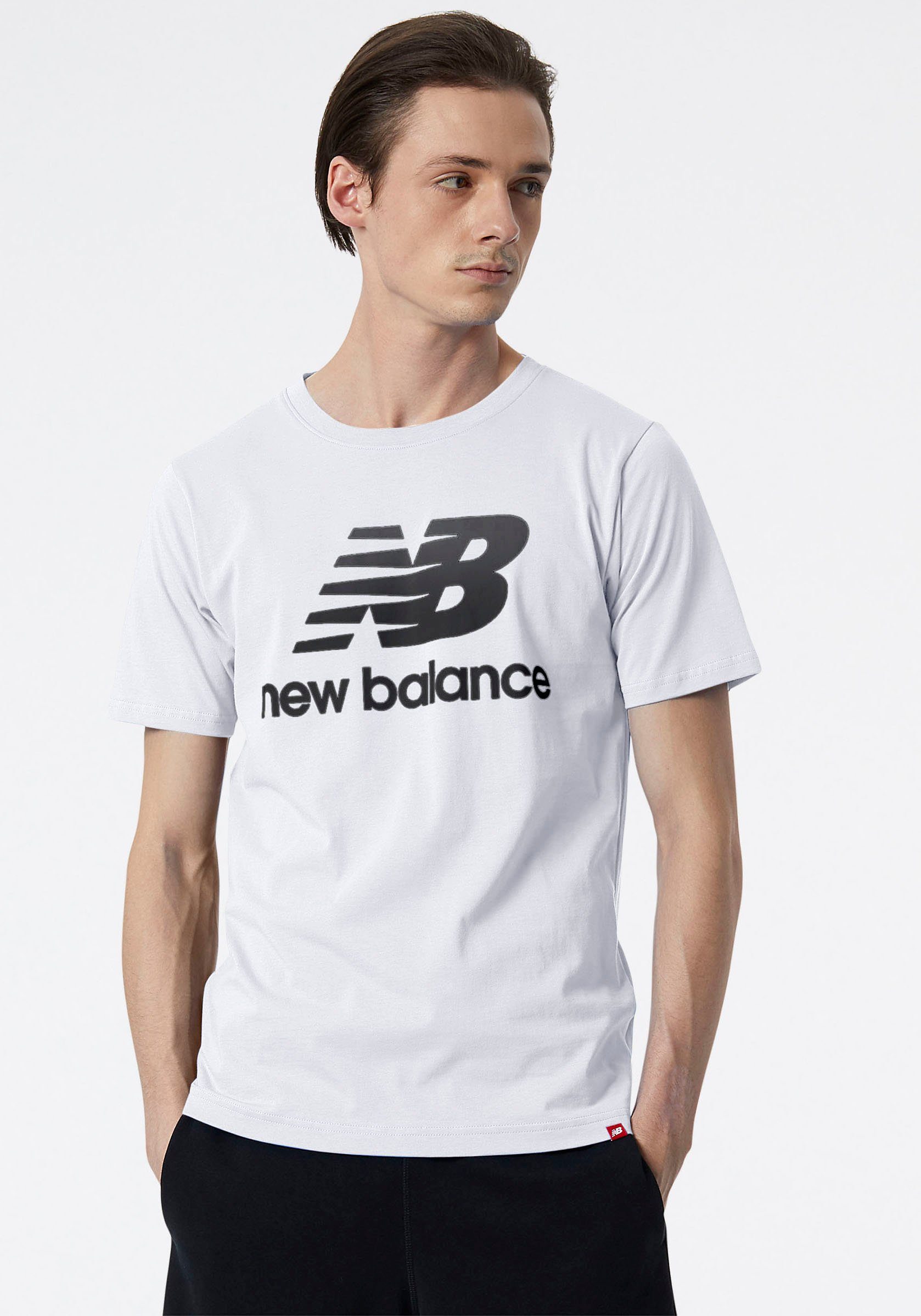 New Balance T-Shirt NB ESSENTIALS STACKED LOGO T-SHIRT weiß