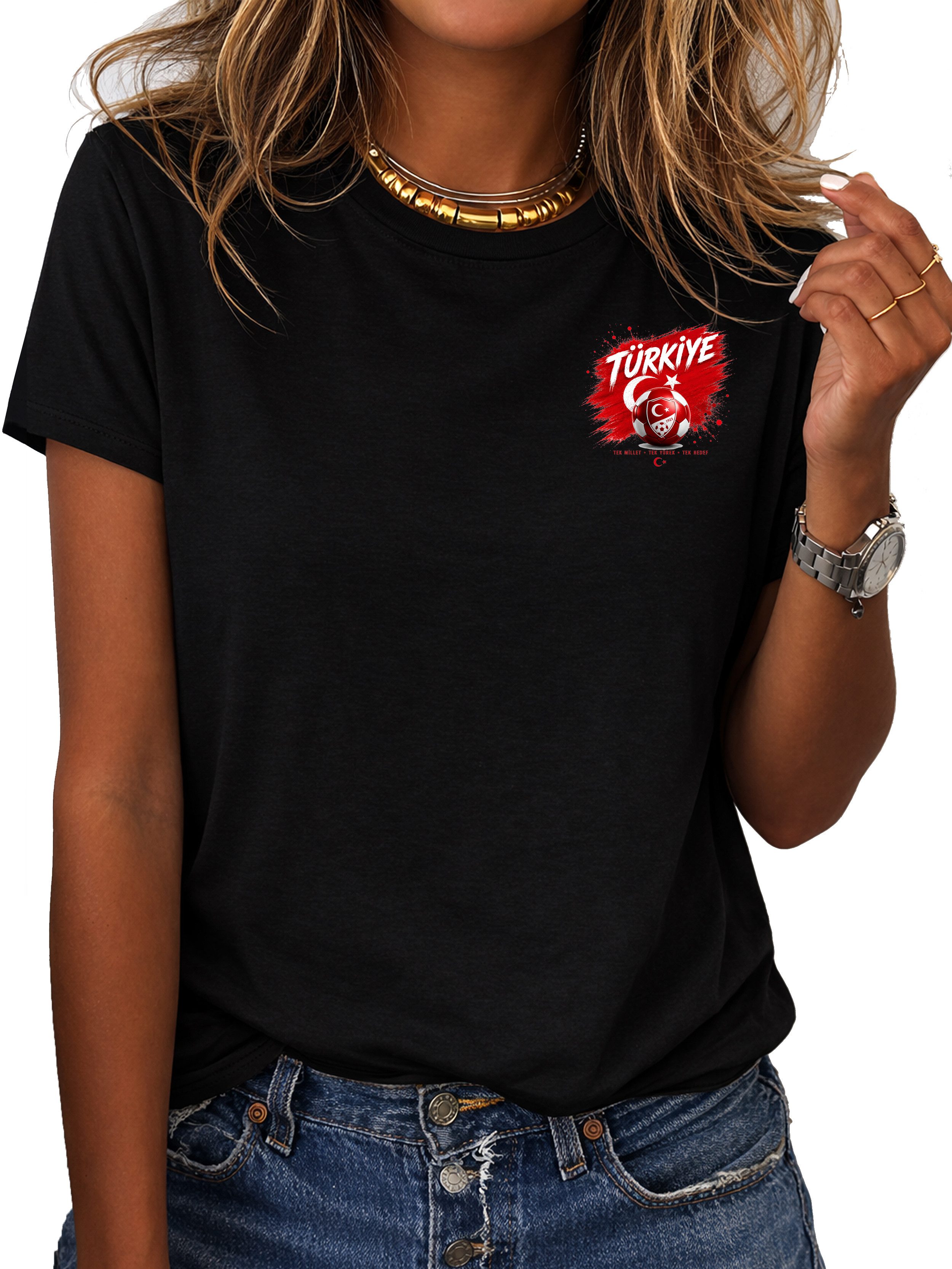 RMK T-Shirt Damen Shirt Fußball Turkiye WM Türkei Türkiye aus Baumwolle