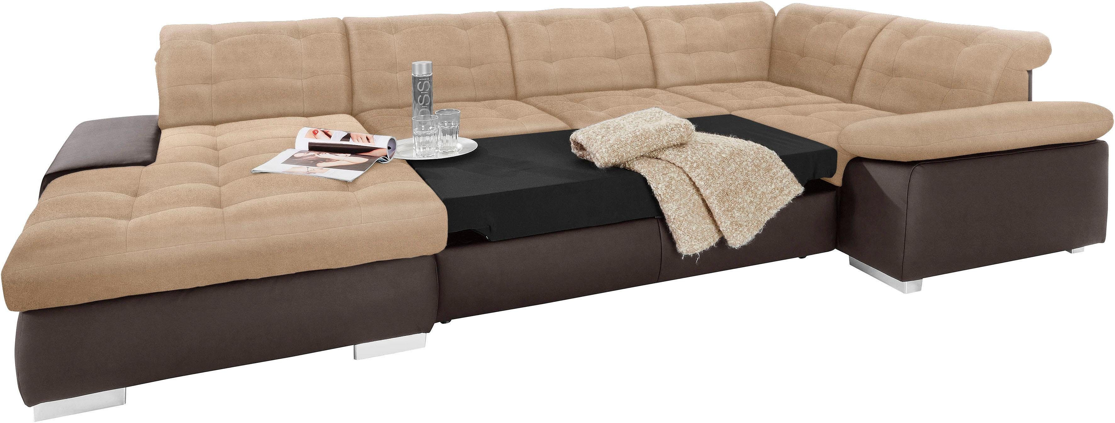 sit&more Wohnlandschaft Ontario U-Form, XXL, wahlweise mit Bettfunktion