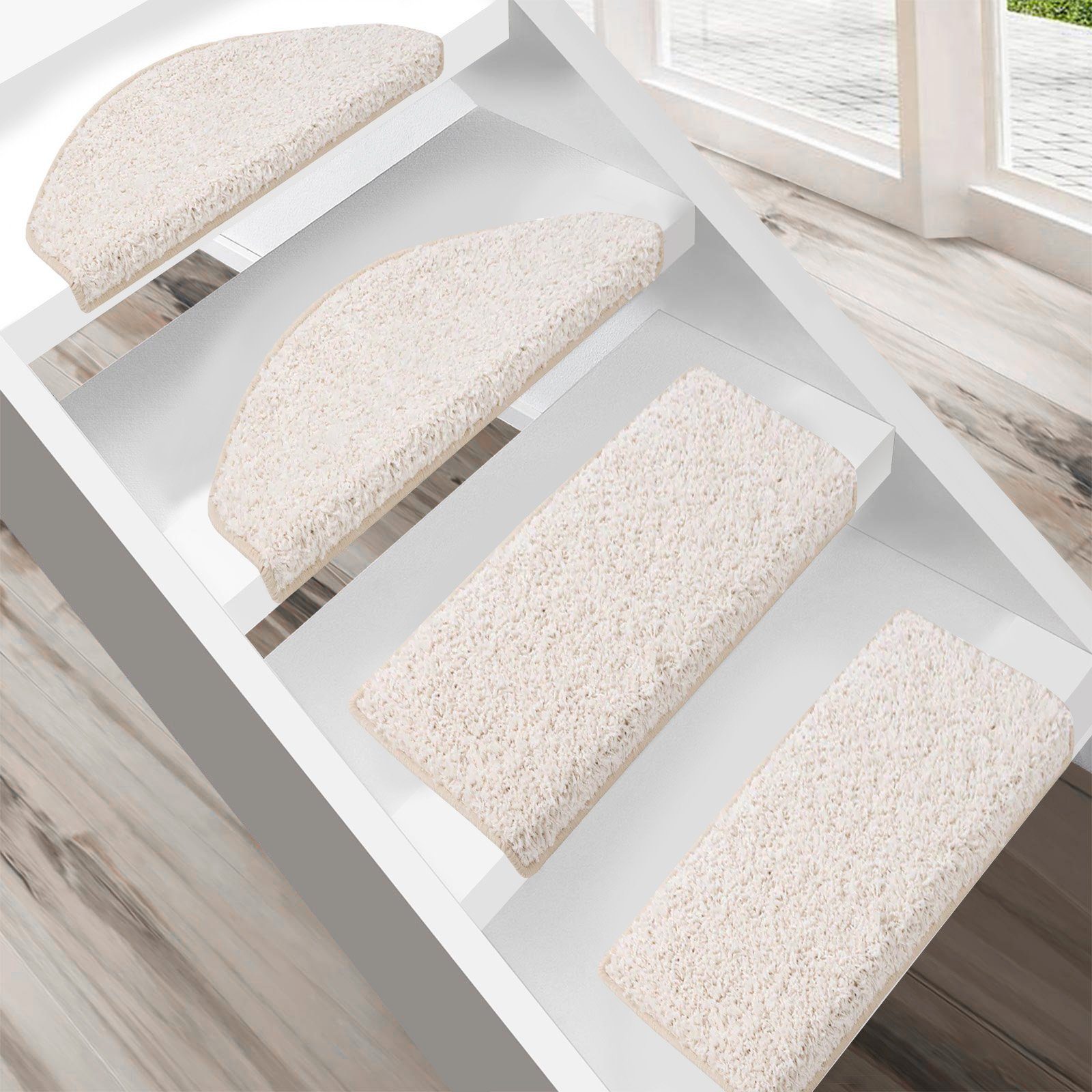 Floordirekt Stufenmatte Shaggy Barcelona mit Klebestreifen, Trittschalldämm günstig online kaufen