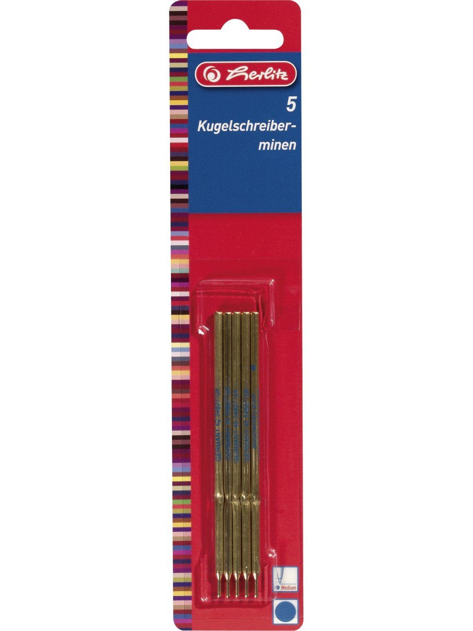 Herlitz Collegeblock herlitz Kugelschreibermine A3 blau, Mine A3 medium