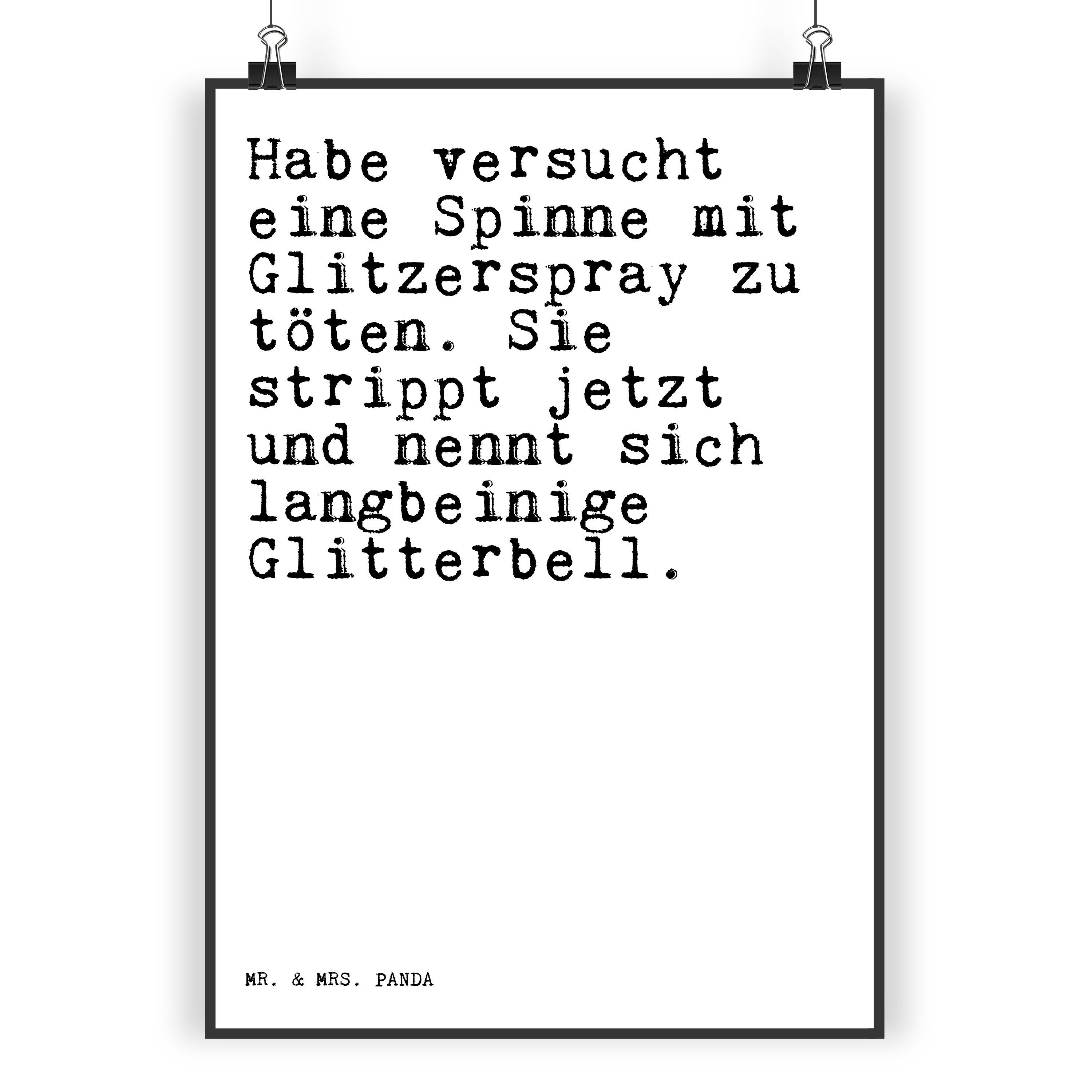 Mr. & Mrs. Panda Poster DIN A4 Habe versucht eine Spinne... Weiß