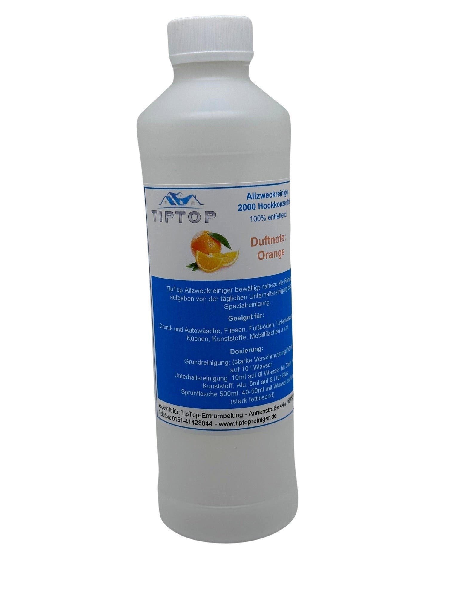 TIPTOP Raumduft Reinigung Allzweckreiniger Konzentrat 500 ml (Verschiedene Duftnoten, Apfel, Cool neutral ohne Duft, Orange, Pfirsich, Zitrone)