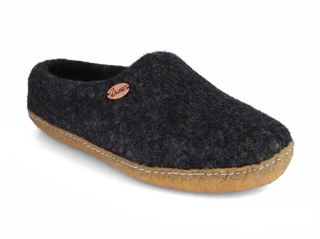 WoolFit Barfuß-Hausschuhe Footprint mit Naturgummisohle Hausschuh