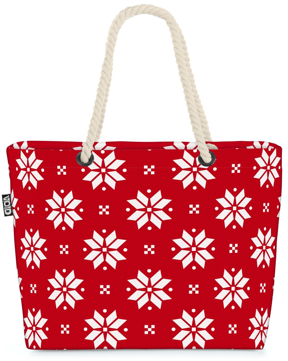 VOID Strandtasche (1-tlg), Weihnachten Streifen rot weiss Weihnachten Streifen rot weiss Muster