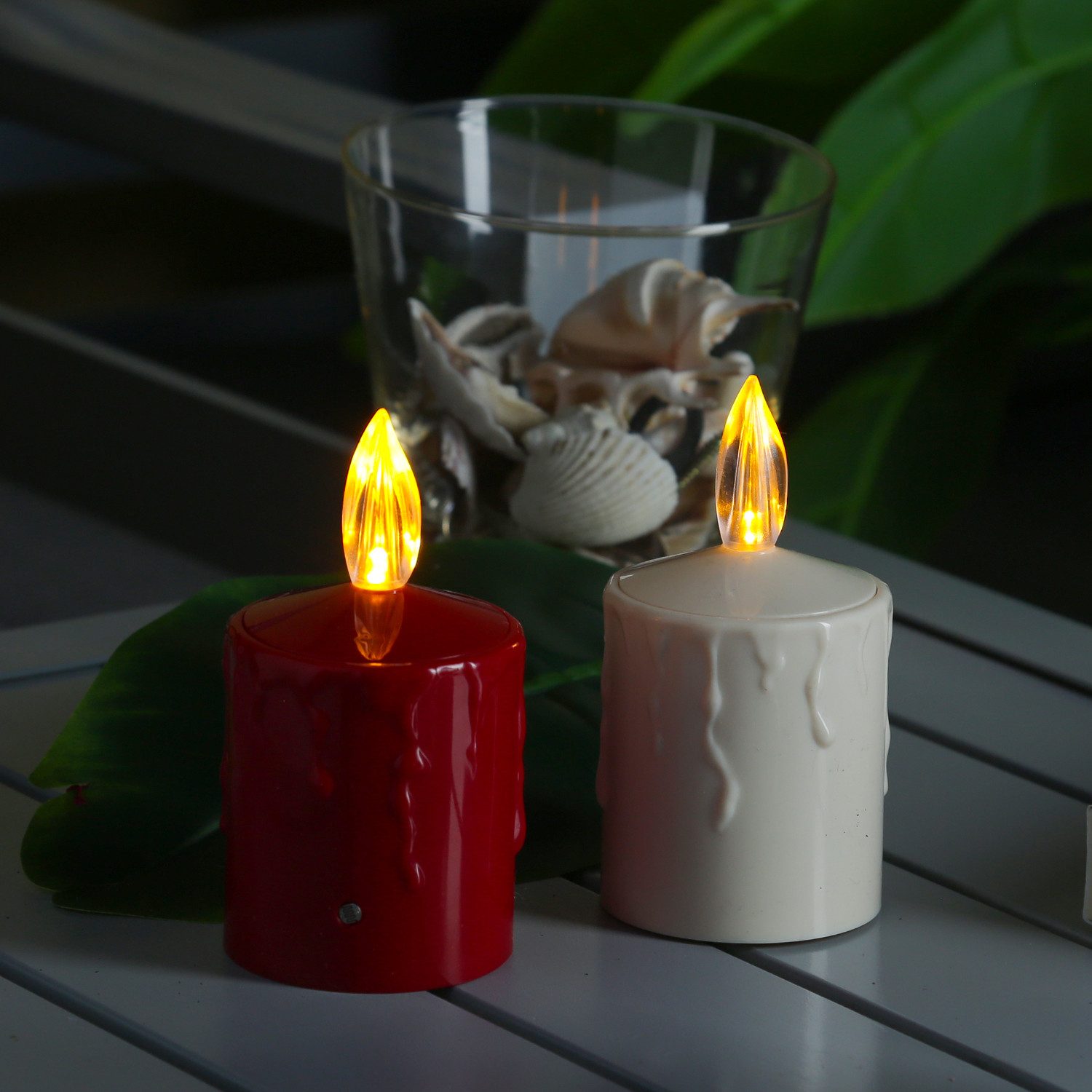 MARELIDA LED-Kerze Grabkerze Grablicht für Laternen H: 11,5cm Sensor bis 500h beige, LED Classic, warmweiß (2100K bis 3000K)