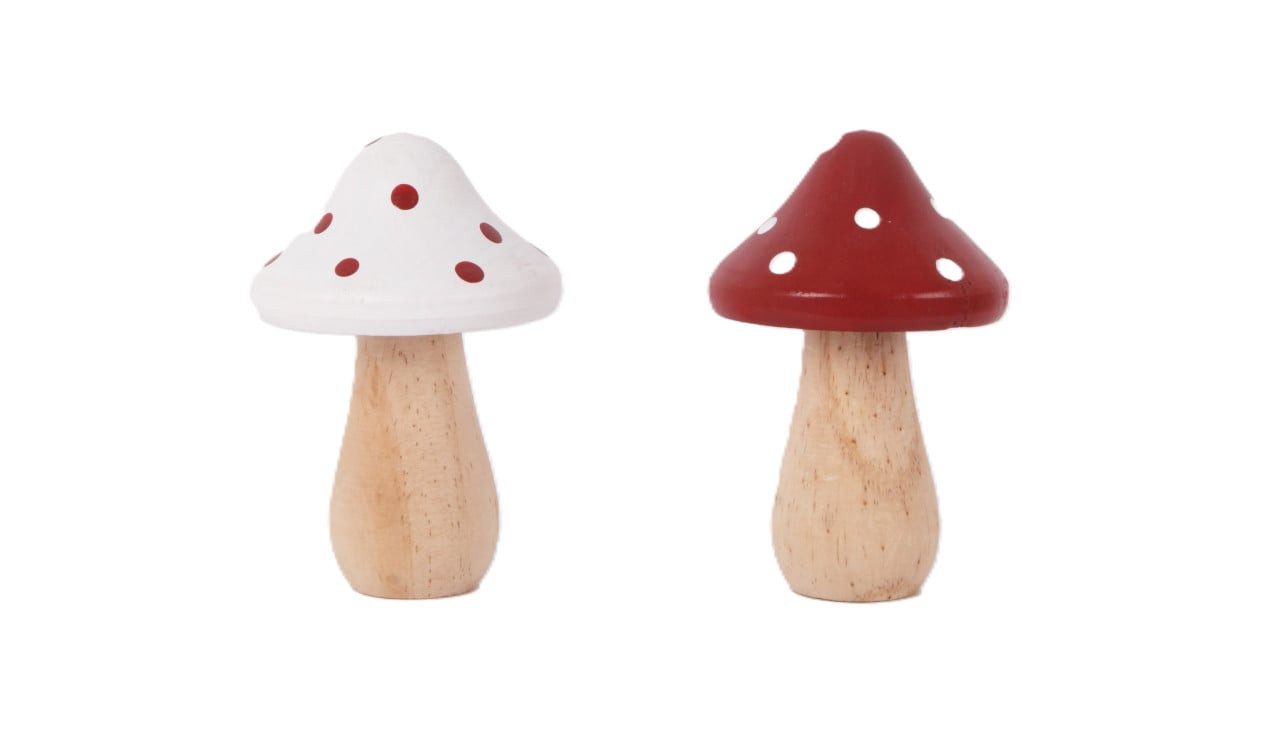 Trend Line Dekofigur Dekofigur Pilz Holz Ø 8 x 12 cm rot weiß 2-fach