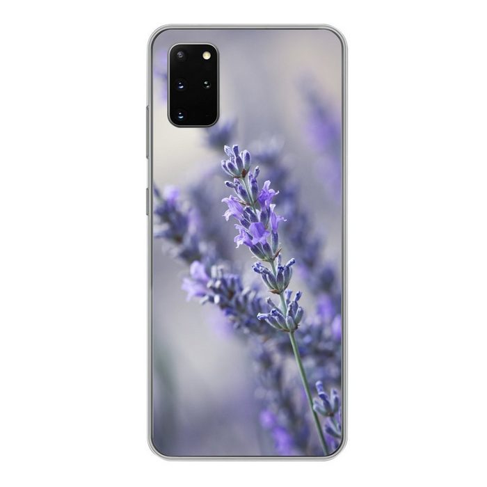 MuchoWow Handyhülle Nahaufnahme einer lavendelfarbenen Blüte vor einem verblassten Phone Case Handyhülle Samsung Galaxy S20 Plus Silikon Schutzhülle