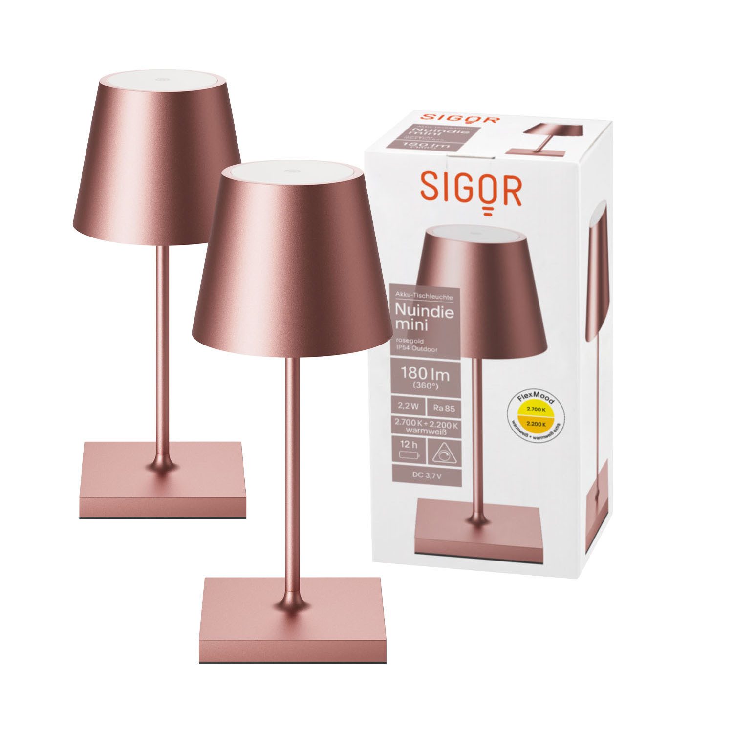 SIGOR LED Tischleuchte, Dimmbar, LED fest integriert, Warmweiß