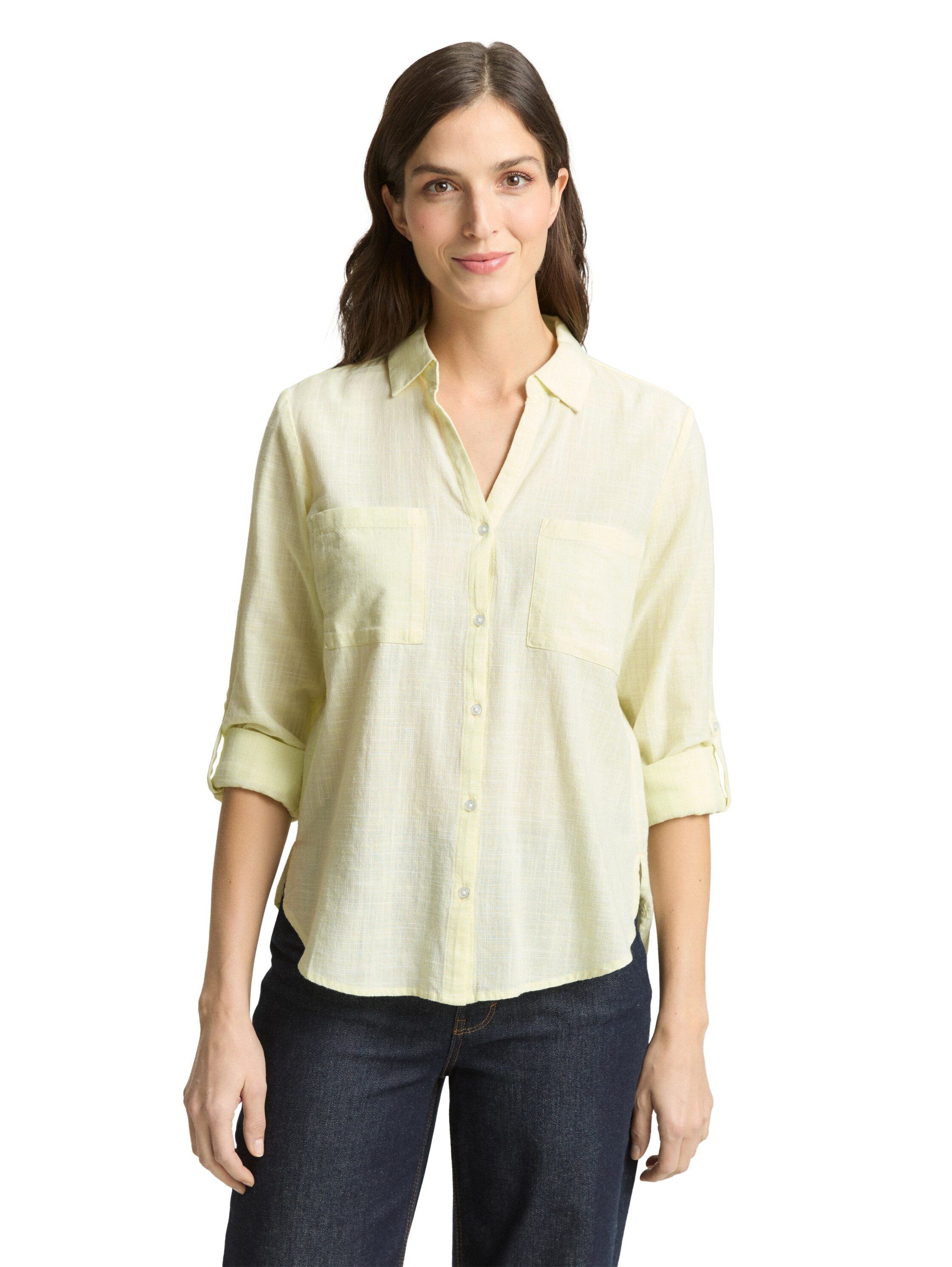 TOM TAILOR Langarmbluse Regular mit Brusttaschen