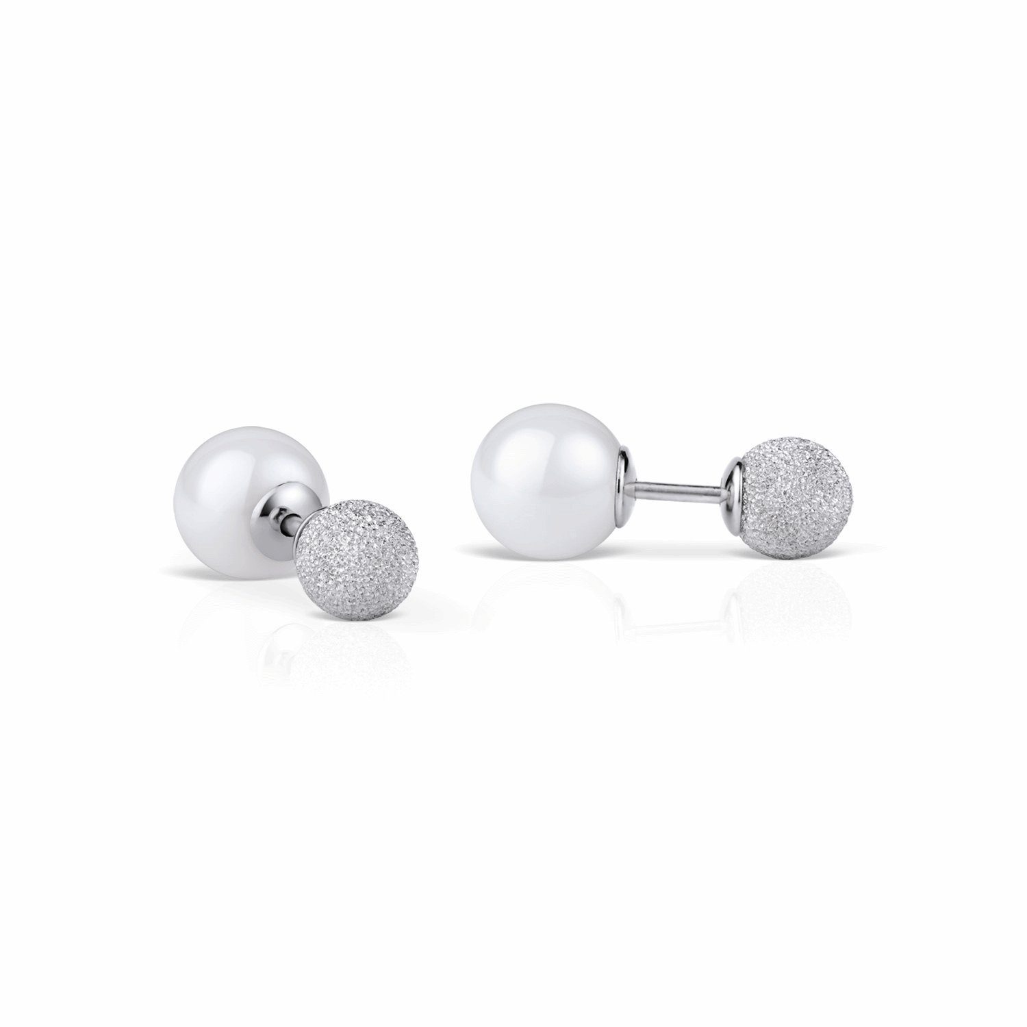 Bering Paar Серьги-гвоздики BERING Arctic Symphony Silber und Keramik weiß 703-195-05