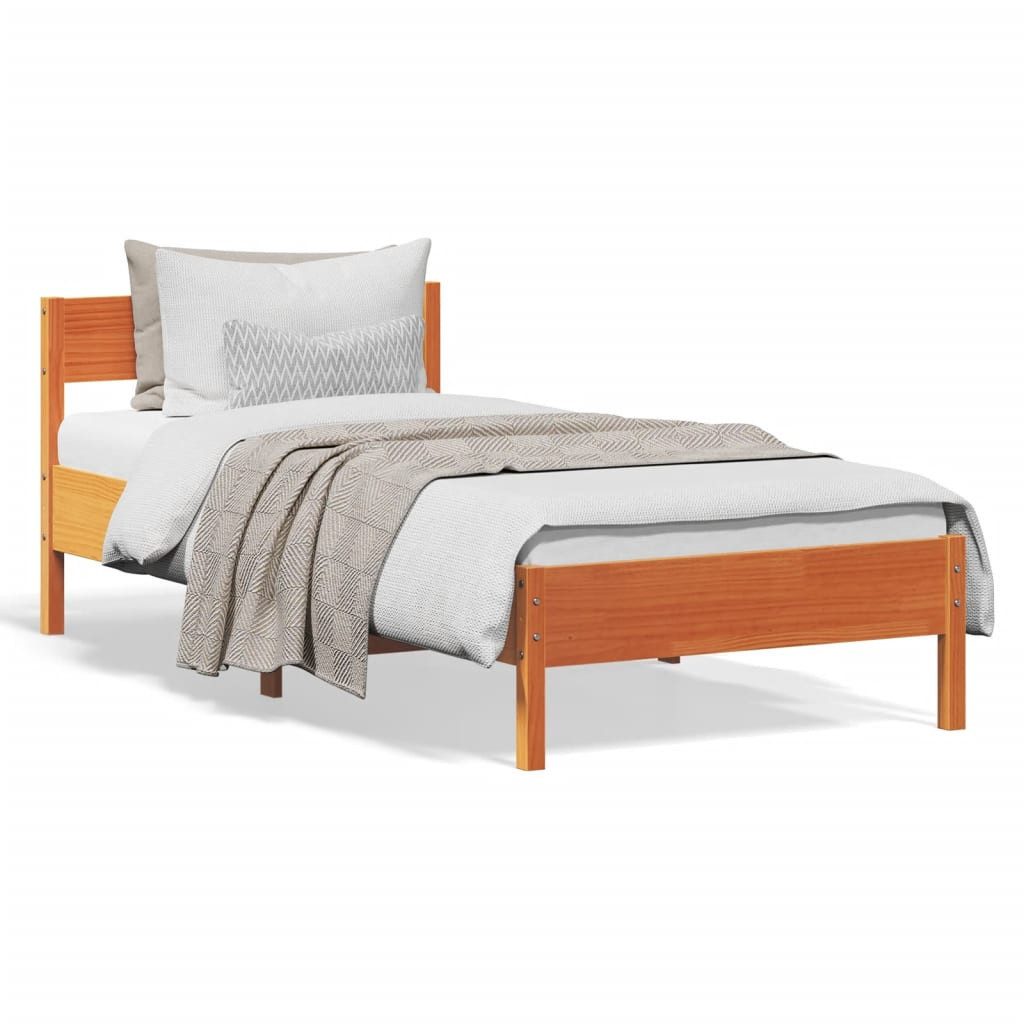 vidaXL Bett Massivholzbett ohne Matratze Wachsbraun günstig online kaufen