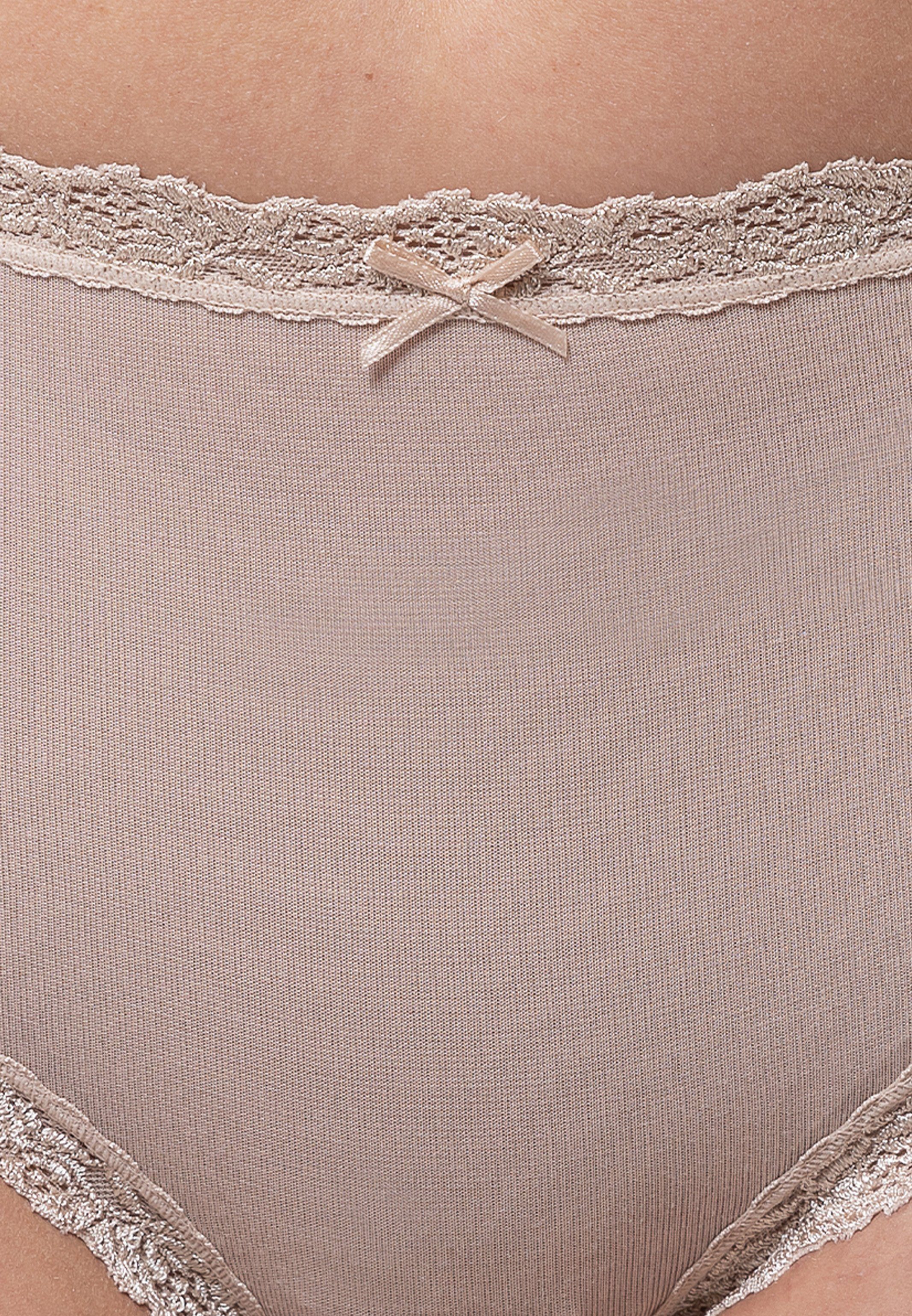 Nina Von C. Taillenslip 6er Pack Cosy (Spar-Set, 6-St) Taillen Slip - Weicher Materialmix, Dekorative Spitze an Bund und Bein