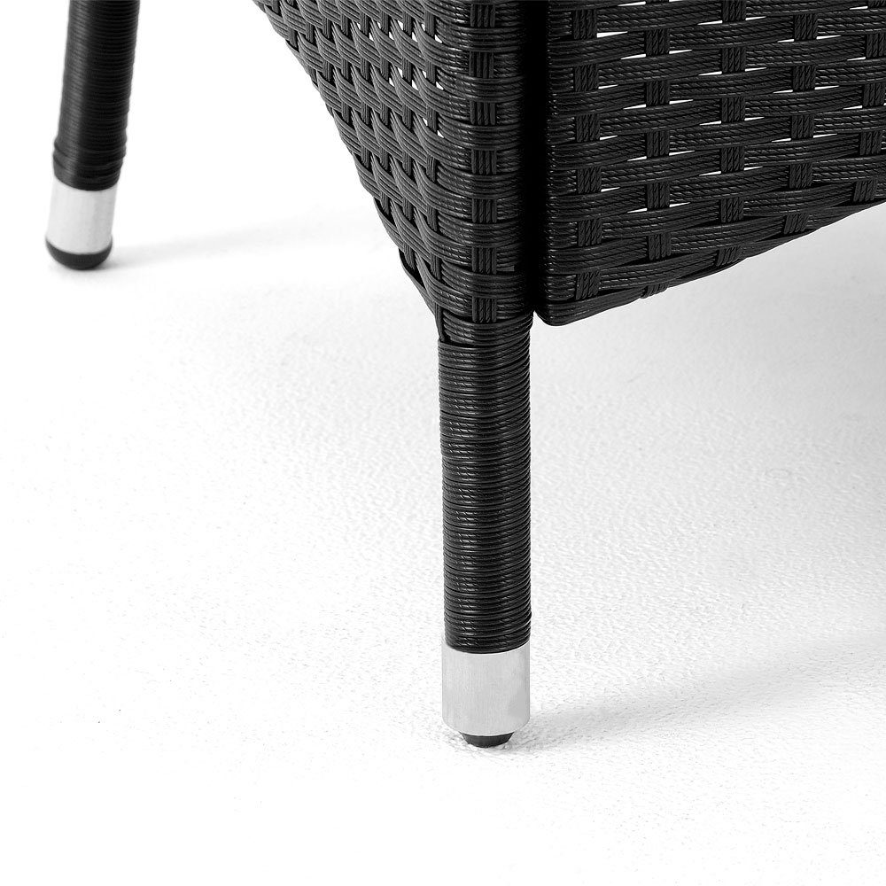 Stühle Auflagen 7cm 6 Gartentisch 150x90cm Polyrattan Nizza, Casaria Sitzgruppe Sicherheitsglas