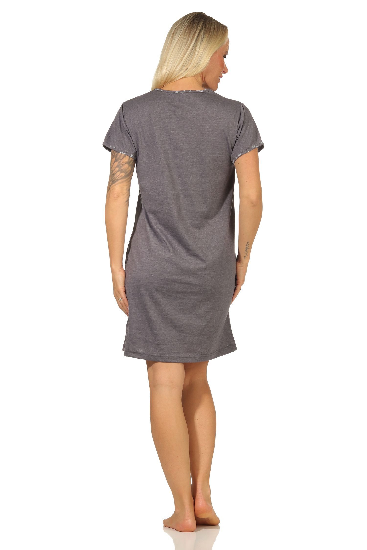 RELAX by Normann Nachthemd Damen kurzarm Nachthemd mit tollem Motiv - 67140 – Bild 3 von 3