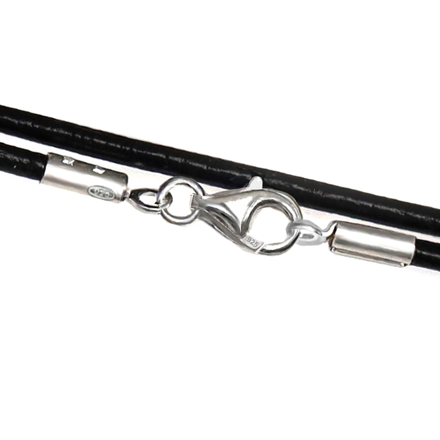 Edellis Kette mit Anhänger Ziegenleder Damen-Kette 925 Silber Süßwasser-Zuchtperlen in ca. 9 mm (1-tlg) – Bild 3 von 4