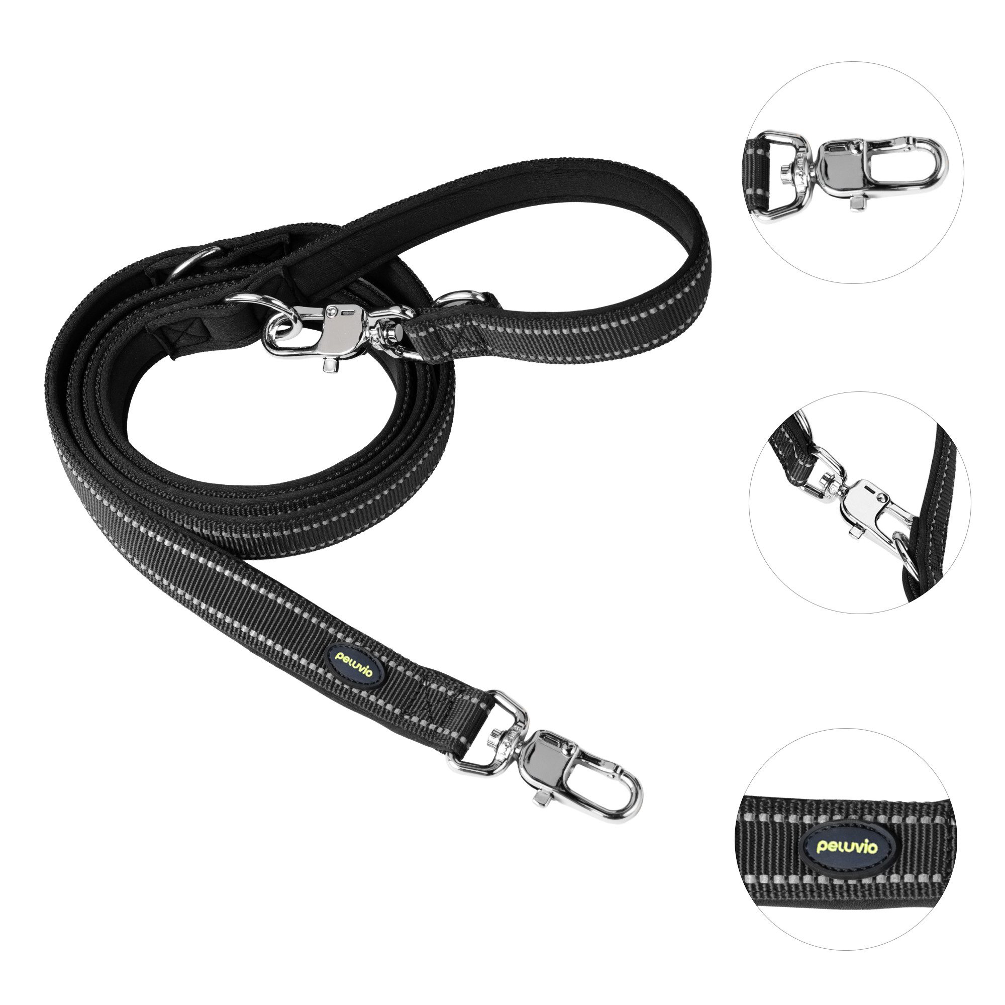 Peluvio Hundeleine AMIGO, (Set), Nylon/verstellbar/reflektierend/2,2 m