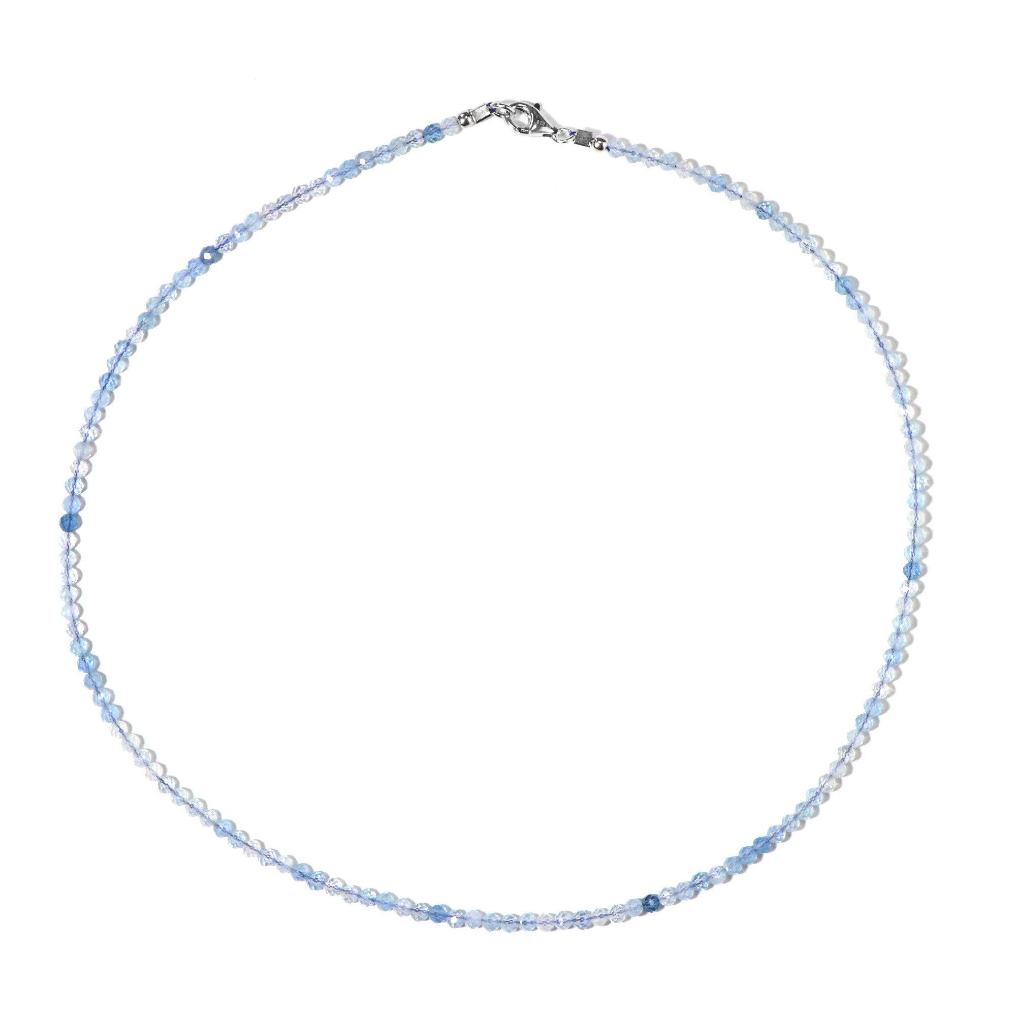 Silberkette Cavill Aquamarin 27,14 ct Halskette 925 Silber mit blauen Perlen
