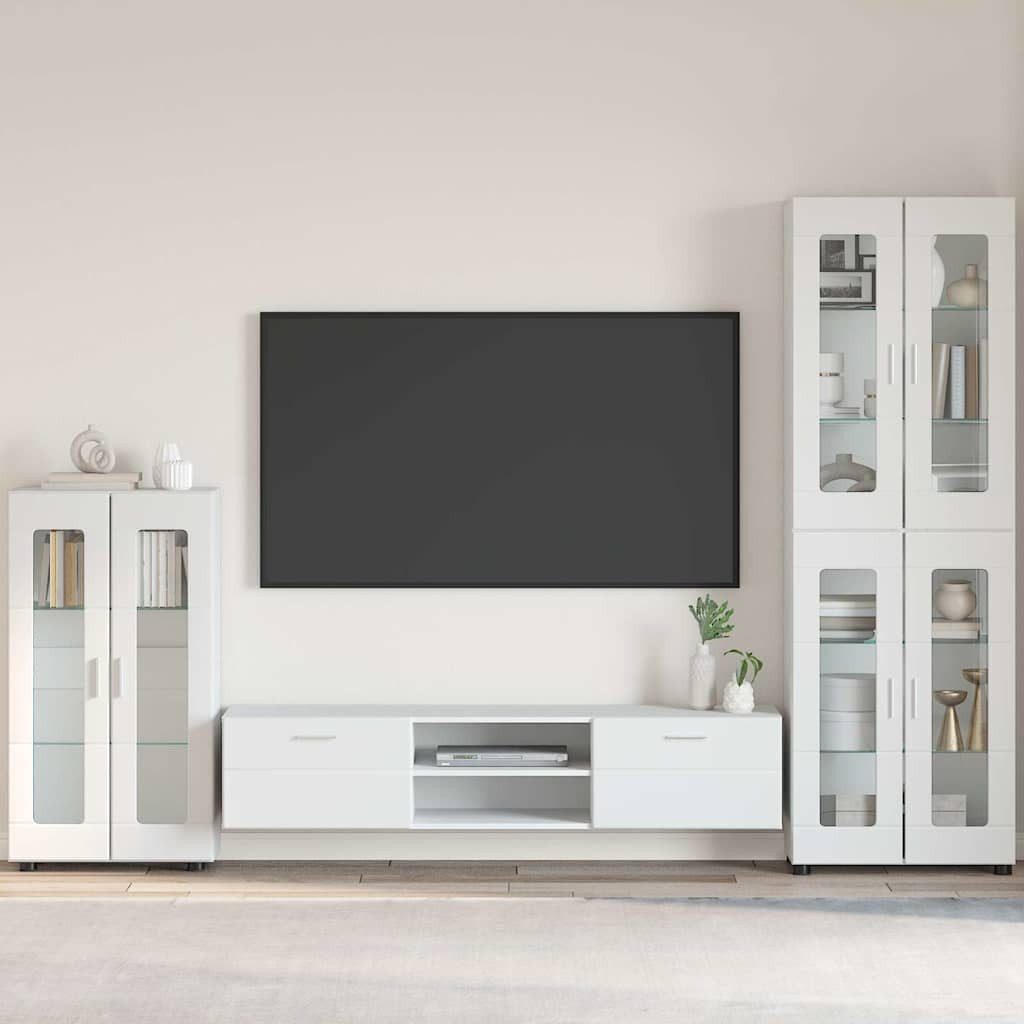 vidaXL Sideboard 55,5 x 29 x 100 cm Sideboard Hochglanz Weiß 55,5x29x100 cm Holzwerksto