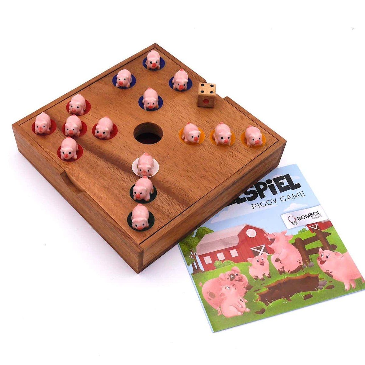 - Tierfiguren für mit ROMBOL Holzspiel den Würfelspiel die Brettspiel Familie, süßen Spiel, Denkspiele Ferkelspiel