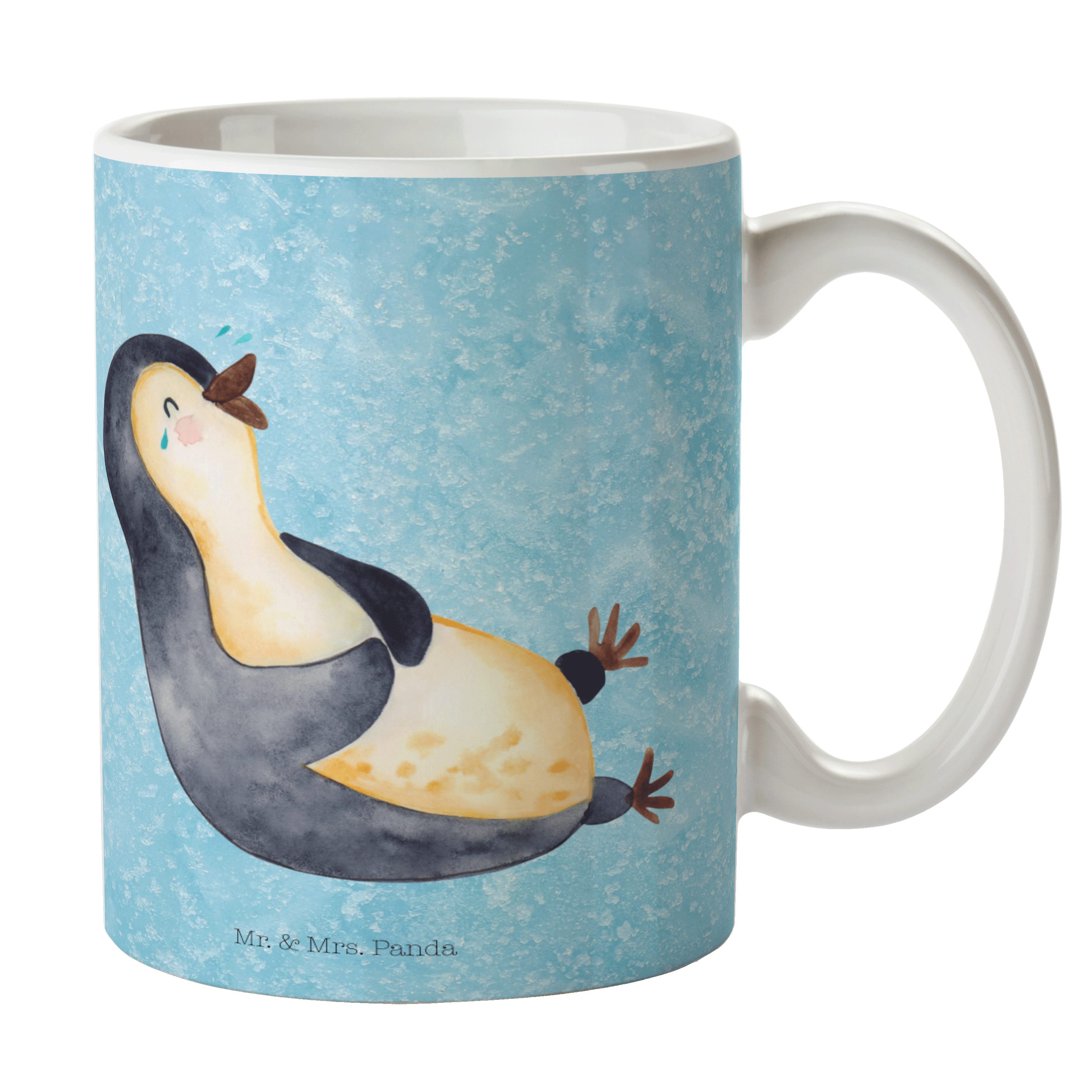 - Fröhlich, Tasse Eisblau Kaffeebecher, Keramik Freude, Geschenk, - Mrs. Pinguin Panda Mr. & lachend