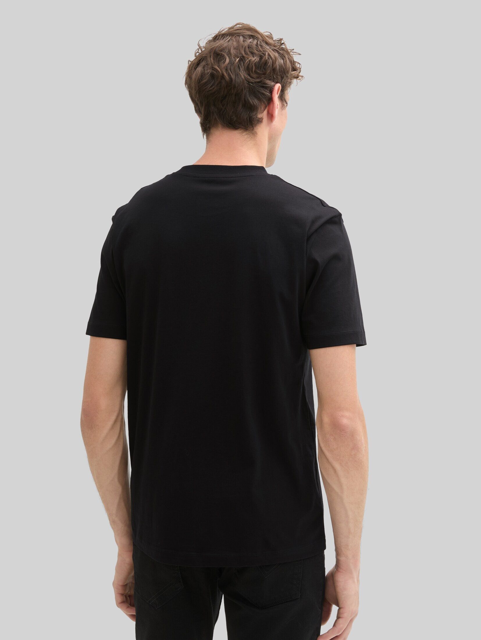 TOM TAILOR Denim T-Shirt T-Shirt (im Einserpack) Basic T-Shirt mit Logo-Print