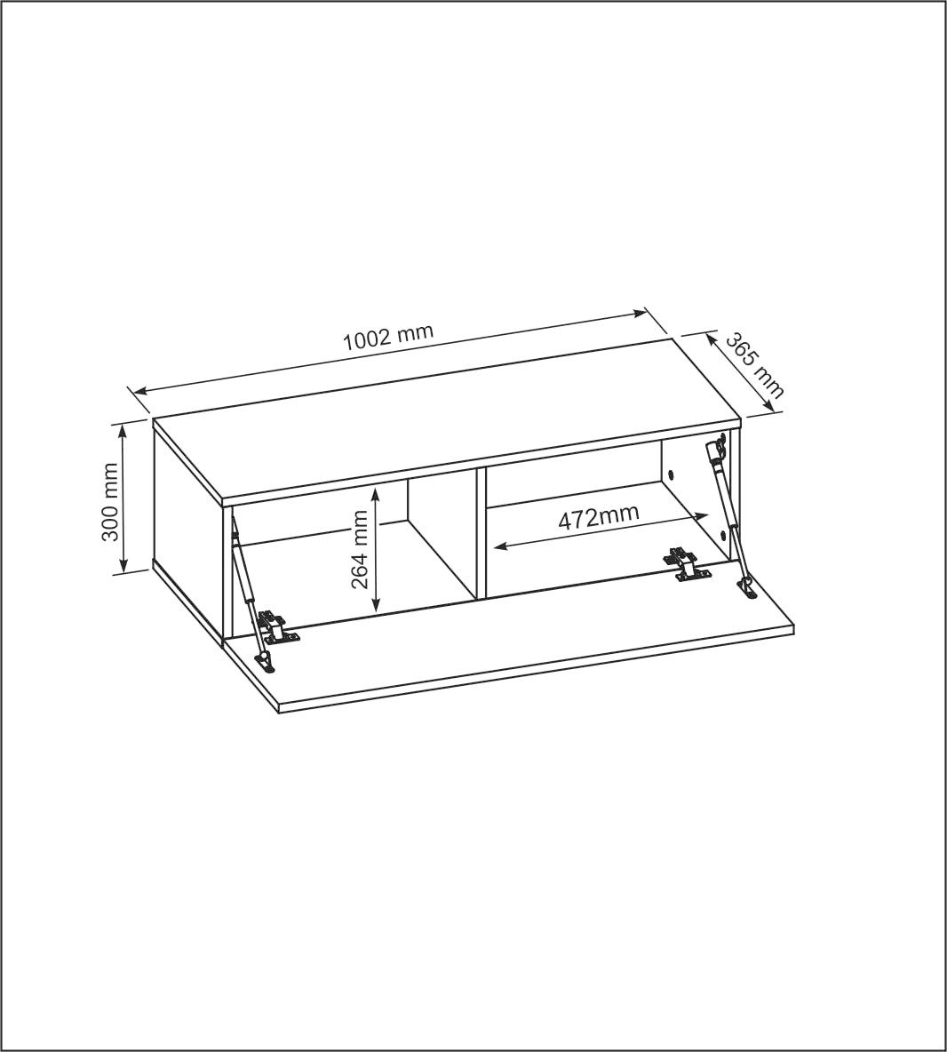 meble masztalerz Lowboard Schwebendes Design mit Push-to-Open – 100 cm günstig online kaufen