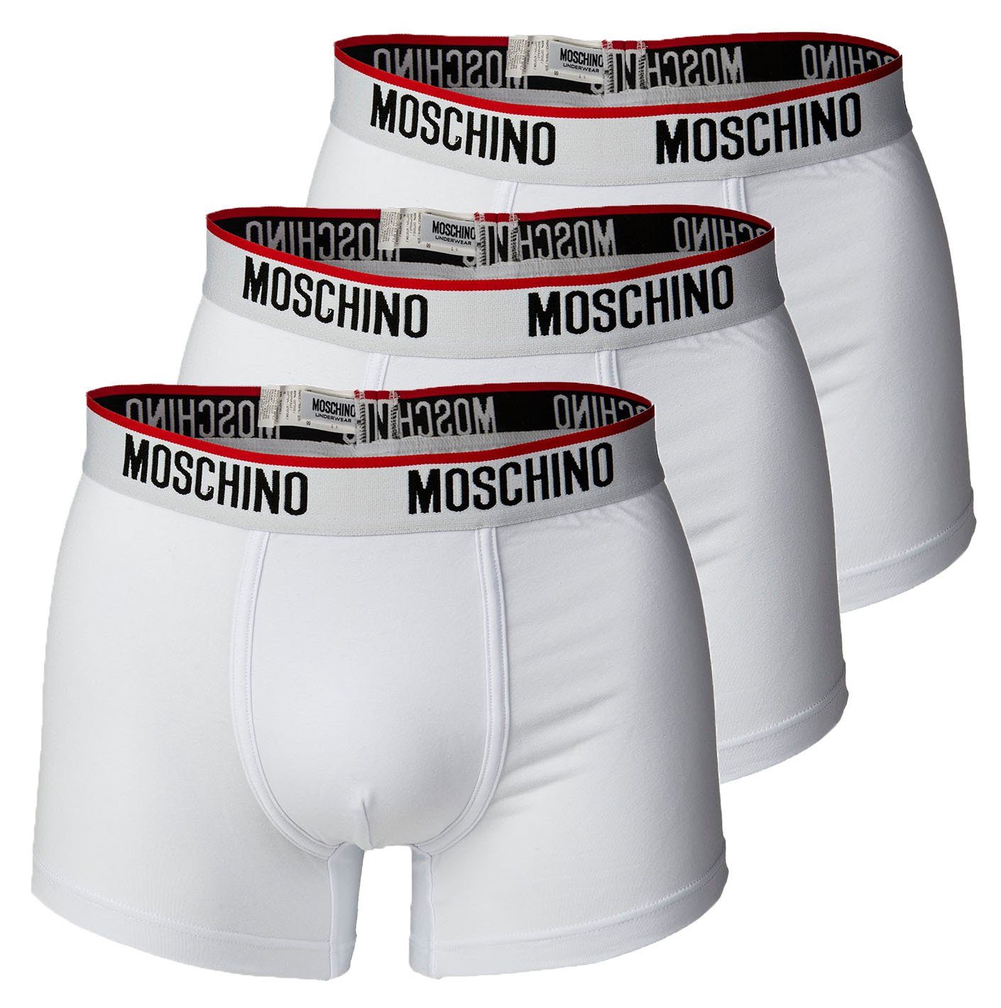 Weiß Boxer Unterhose, - 3er Herren Pack Pants, Shorts Cotton Moschino
