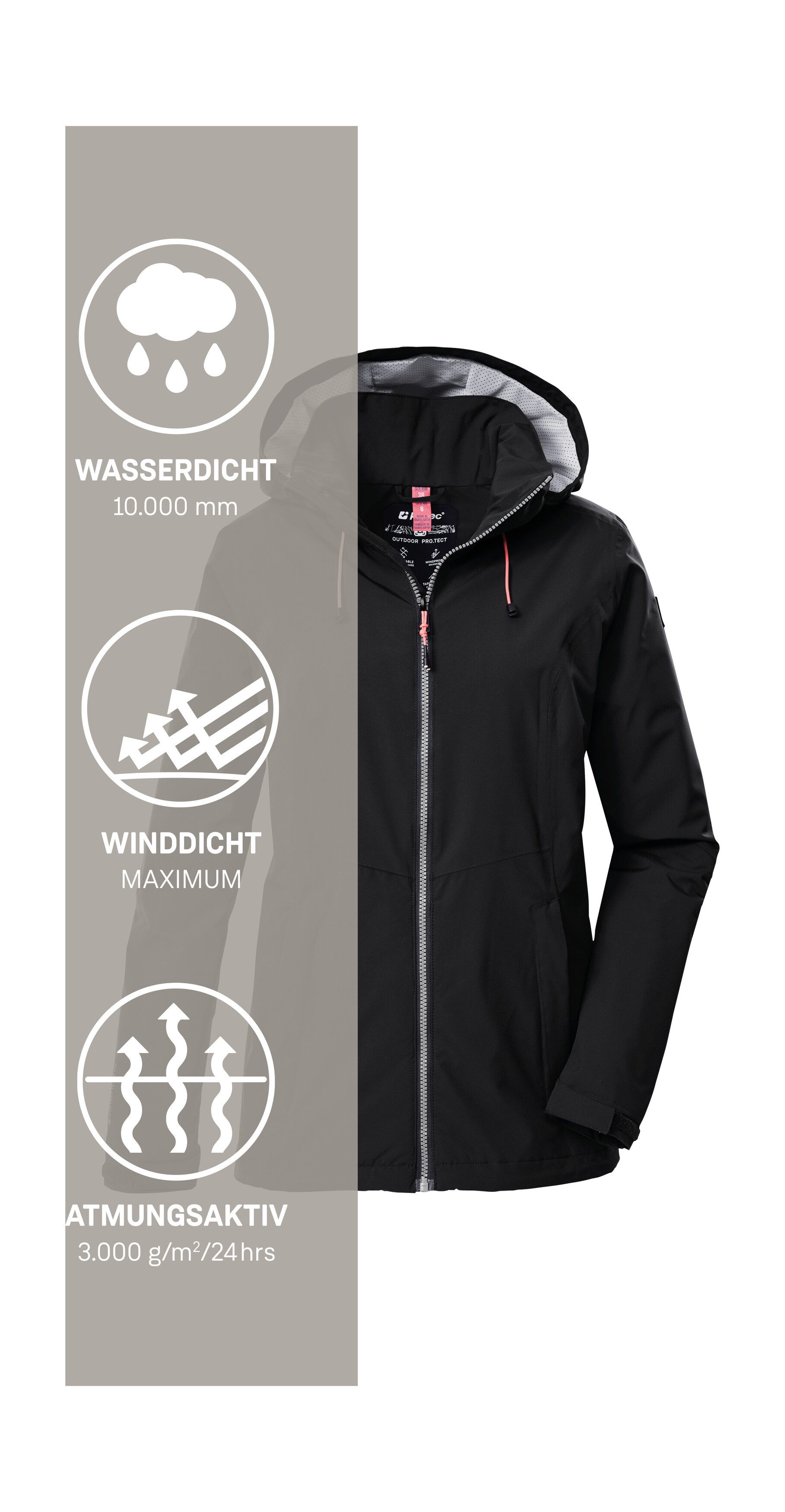 Outdoorjacke Damen Regenjacke OOKS 1