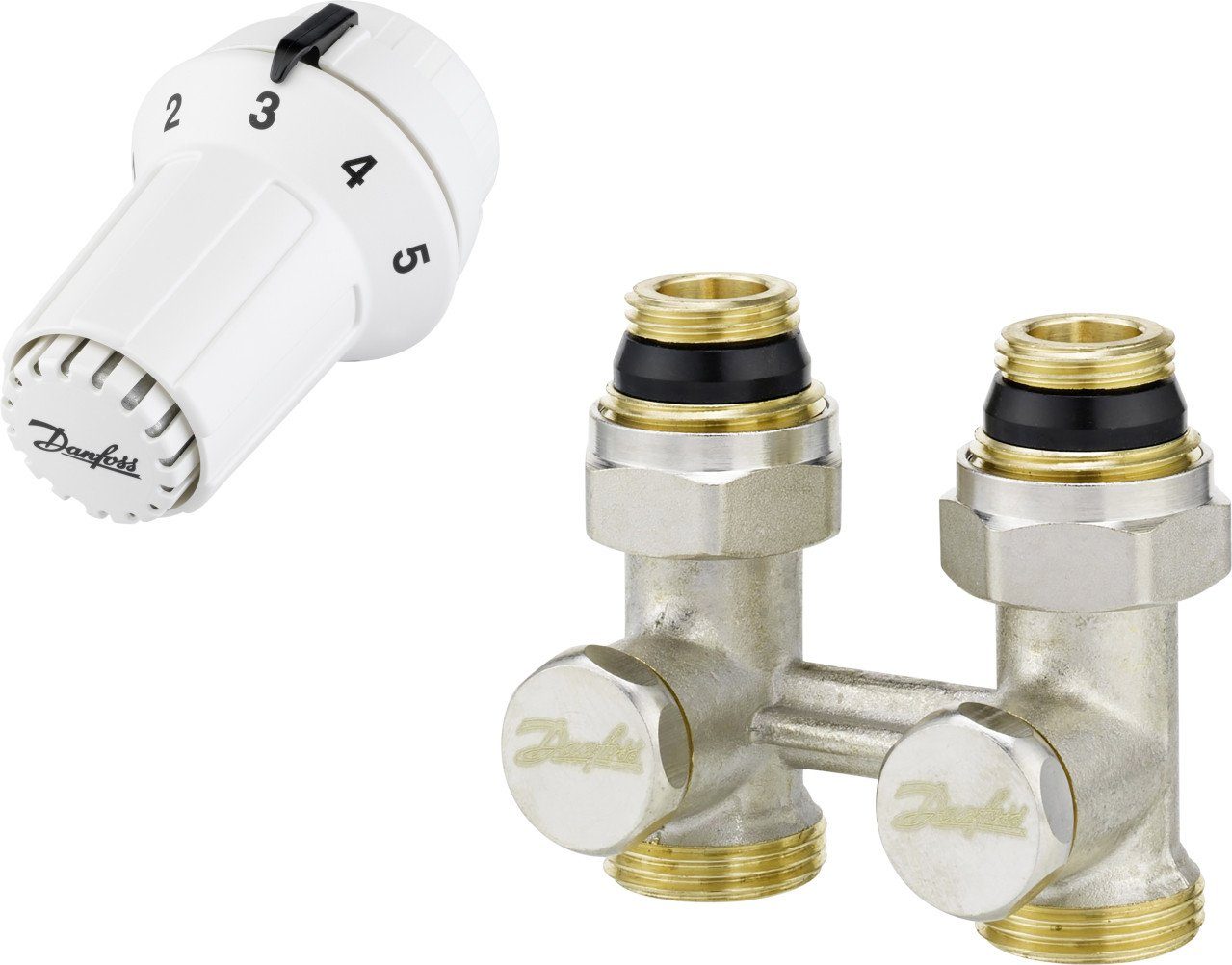 Heizkörperthermostat Danfoss Hahnblock Themostat-Set RAS-C + RLV-KS 1/2