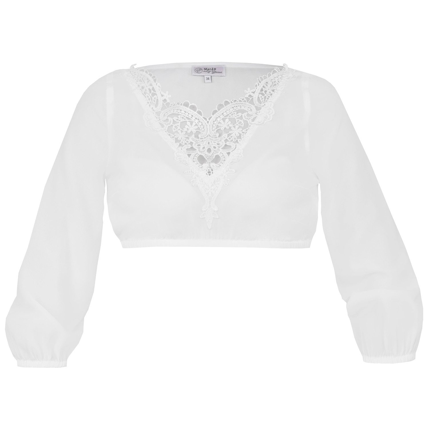 Dirndlbluse MarJo 'Viechtach' 3/4 Arm, Offwhite